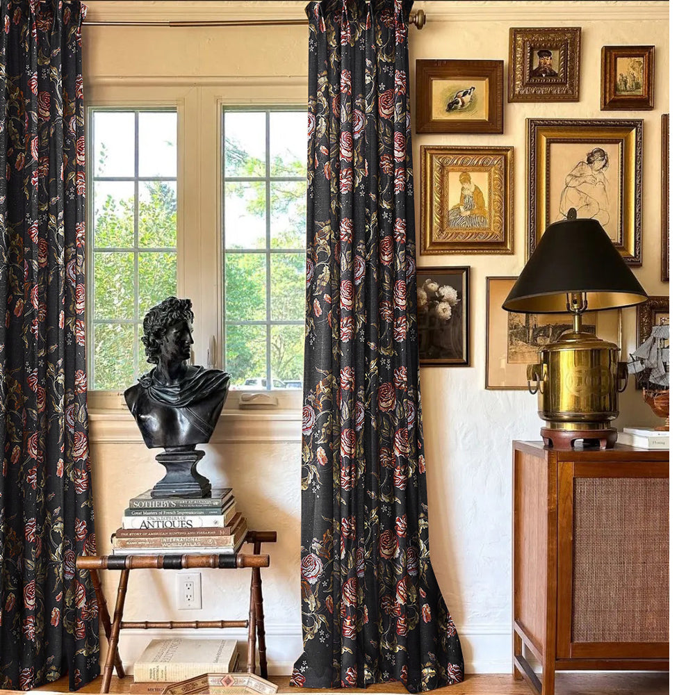 Klara Bold Rose Printed Curtains