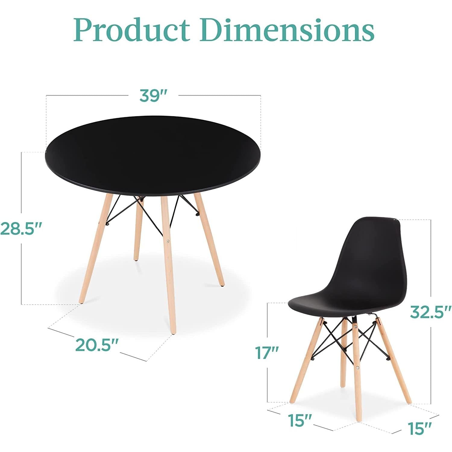 Five Piece Compact Table And Chair Set With Plastic Seats