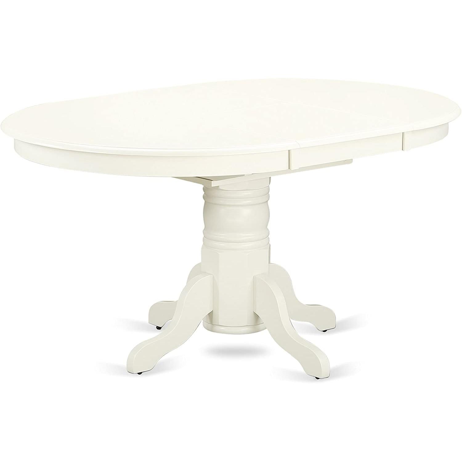 Linen White Round Wooden Dining Table For Dining Room