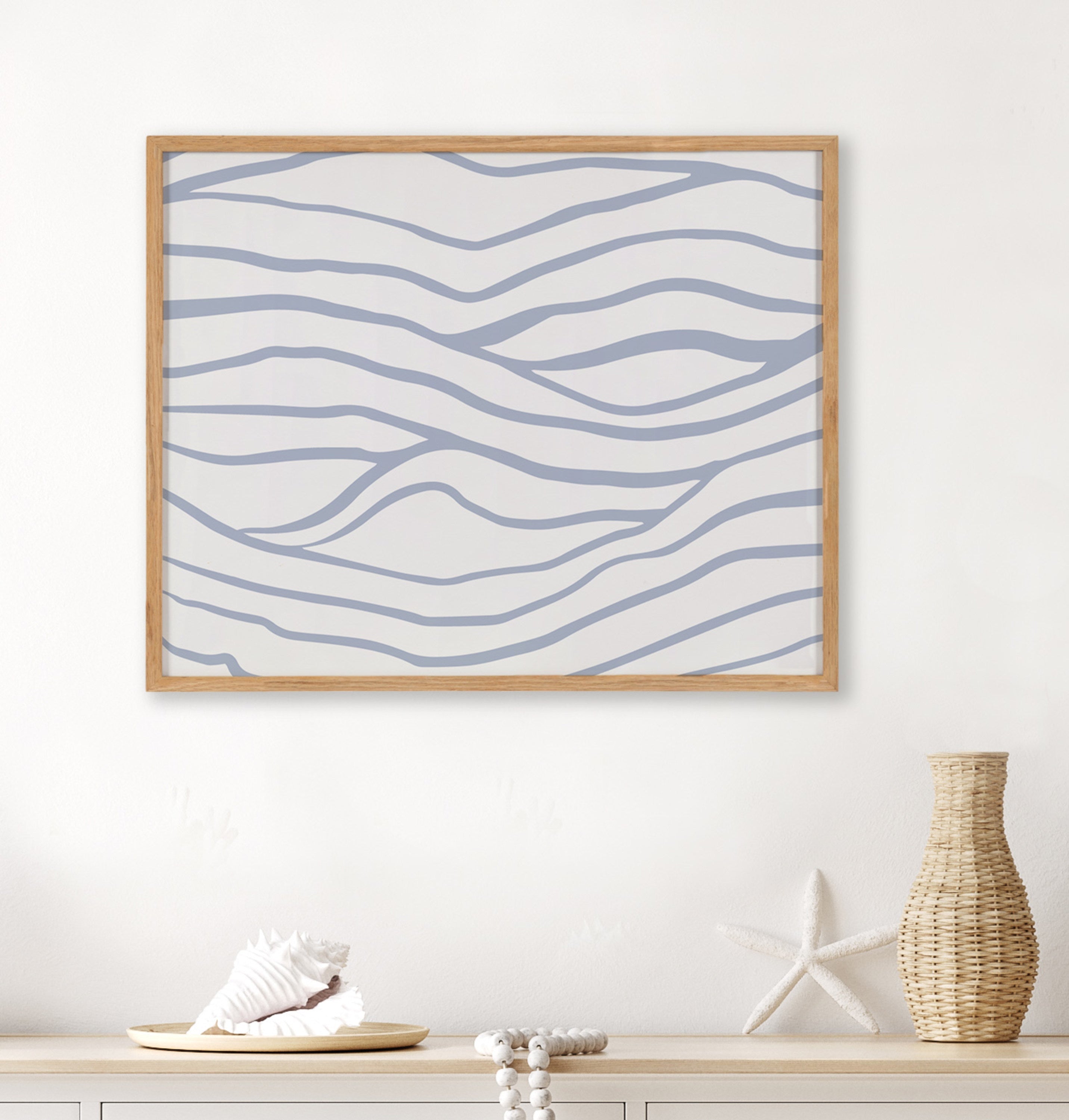 Gallery Simple Elegant Coastal Waves Print by The Creative Bunch Studio