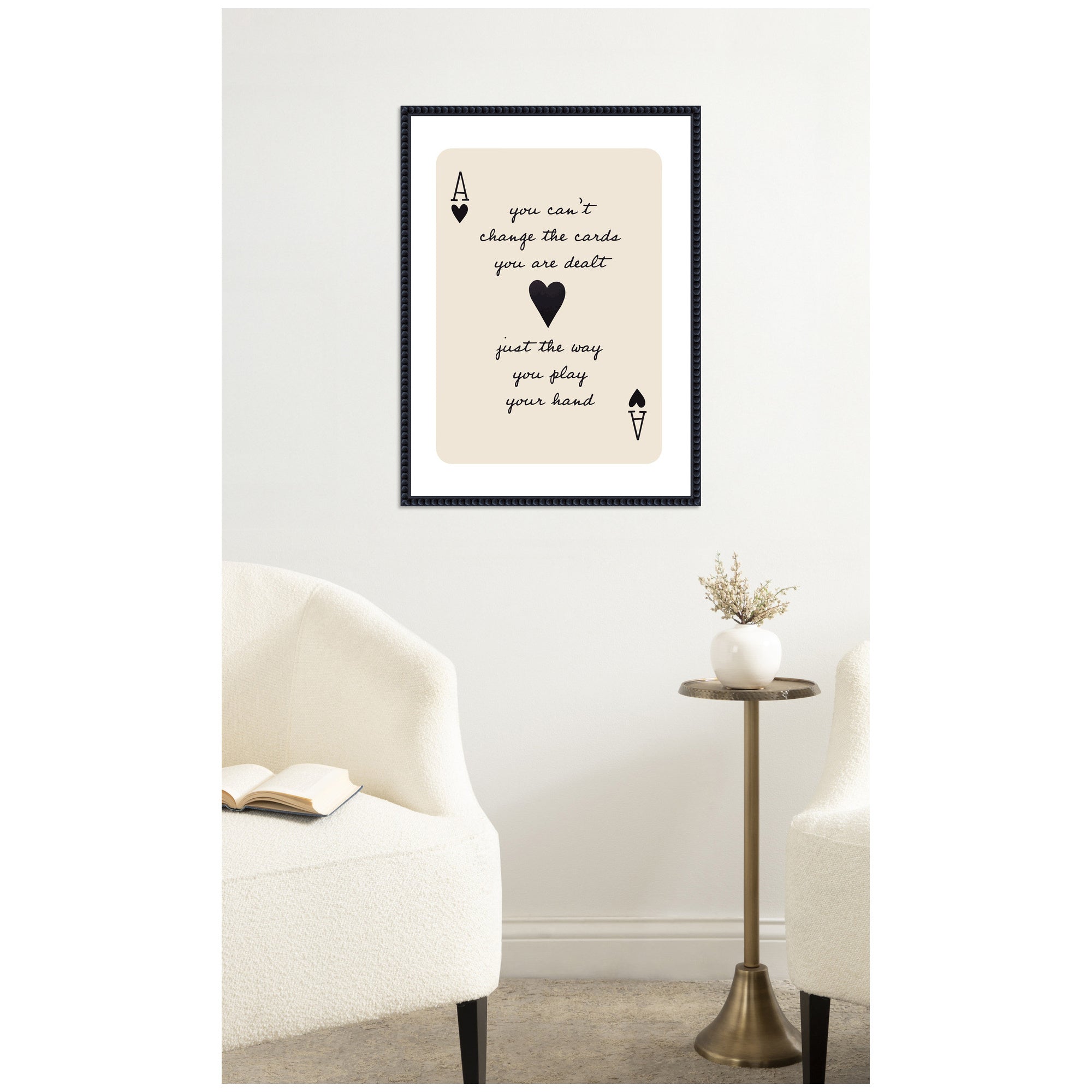 Ace of Heart Cards Positive Quote expansion by The Creative Bunch Studio Framed Canvas Wall Art Print
