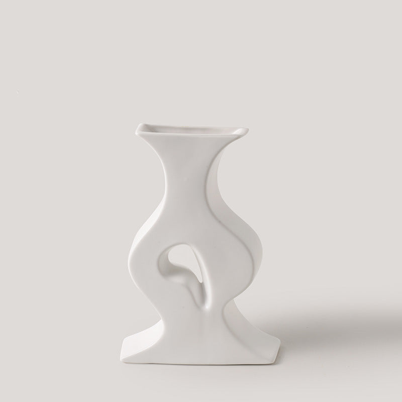 Ceramic Simple White Vase Nordic Home Decoration-11