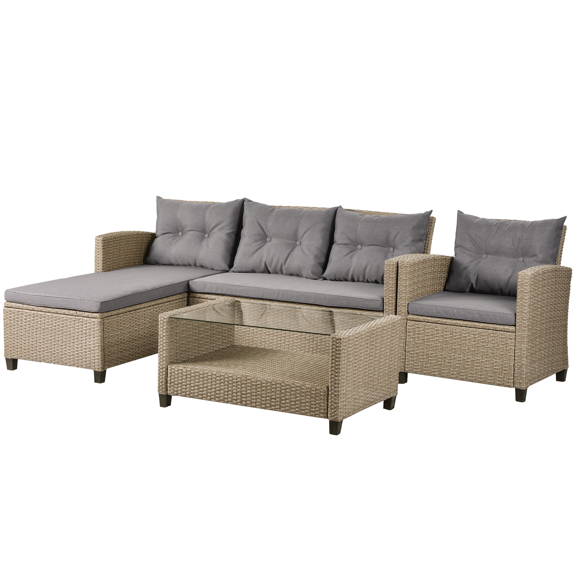 Set Of 4 Piece Outdoor, Patio Furniture-0