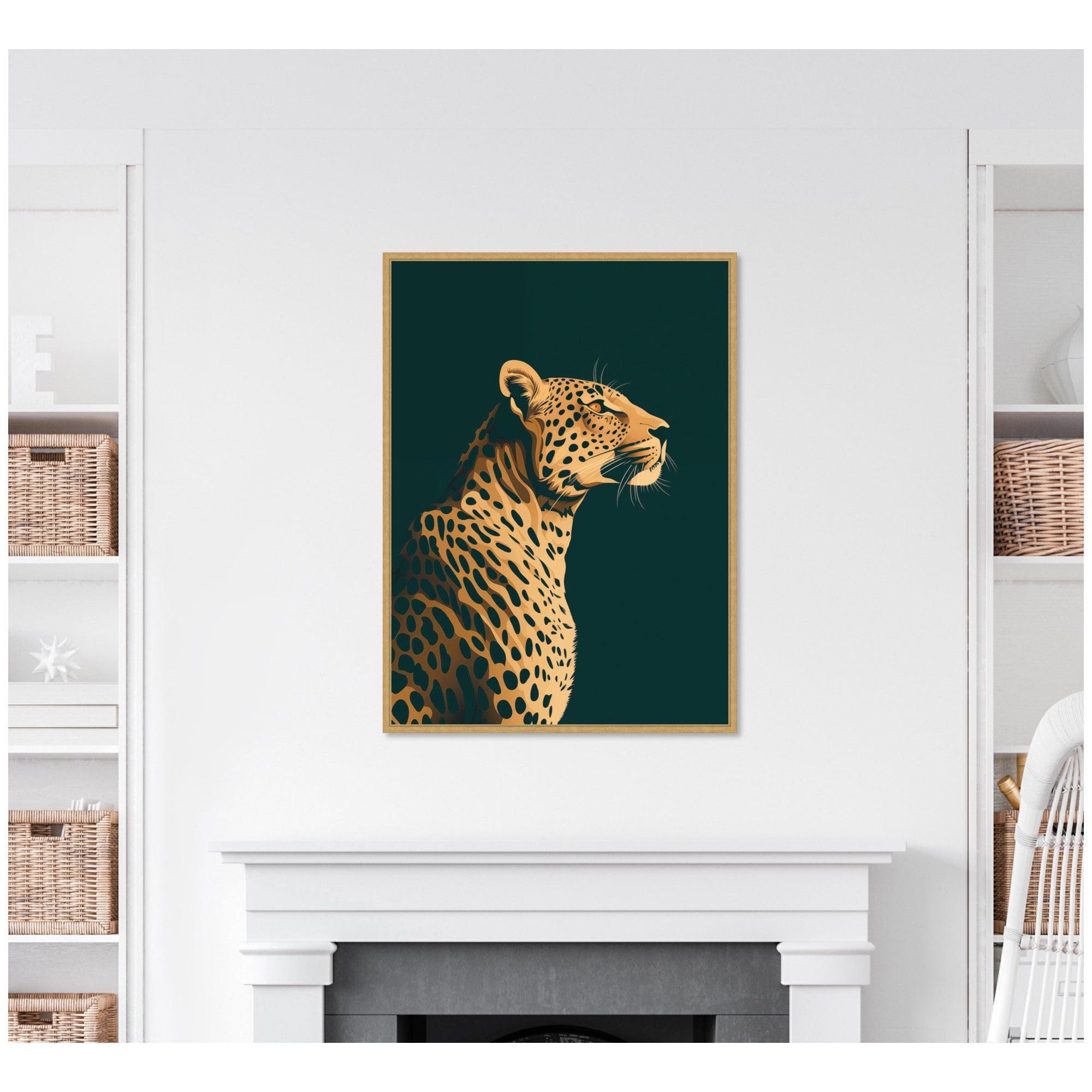 Emerald Gilded Cheetah by The Creative Bunch Studio Framed Canvas Wall Art Print