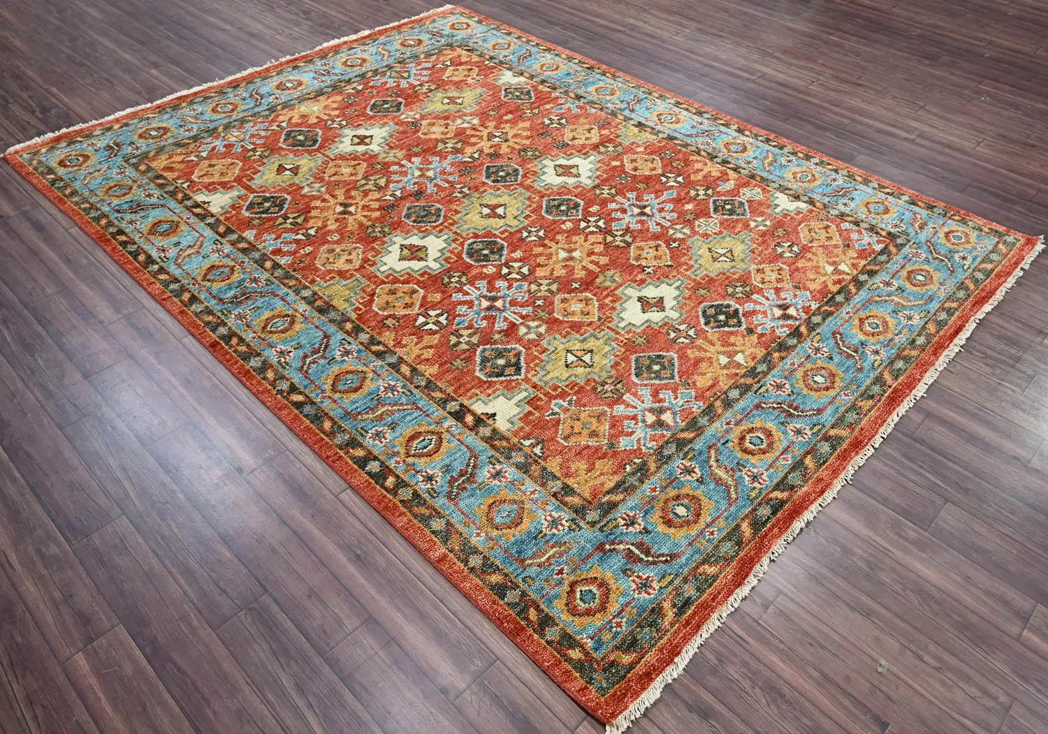 Multi Sizes Coral Hand Knotted Arts & Crafts/Mission Oushak Wool Oriental Area Rug