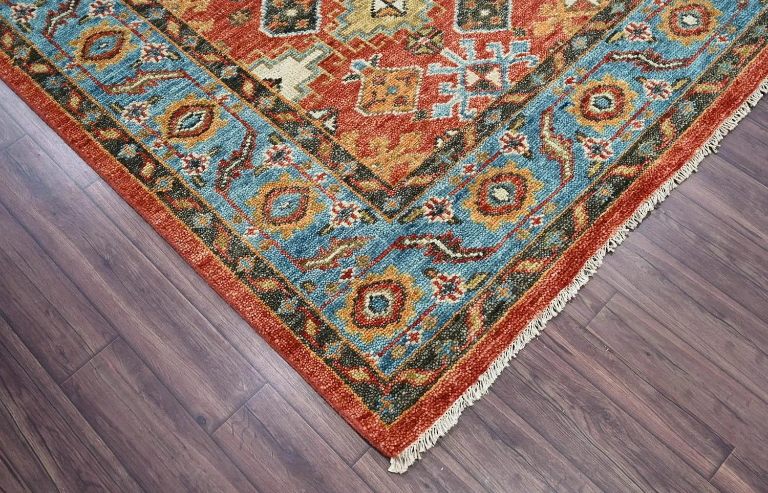 Multi Sizes Coral Hand Knotted Arts & Crafts/Mission Oushak Wool Oriental Area Rug