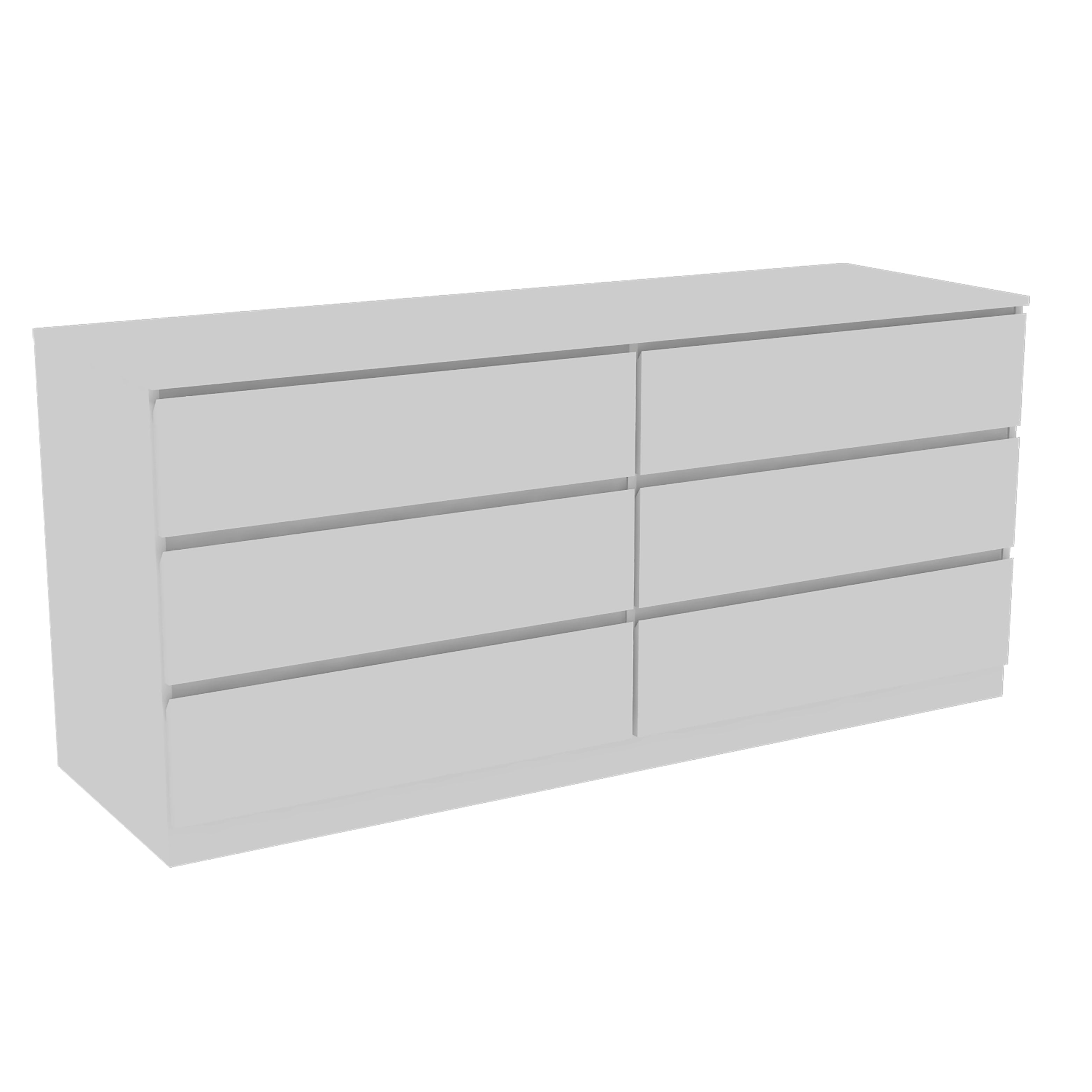 6 Drawer Double Dresser Tronx, Superior Top - White