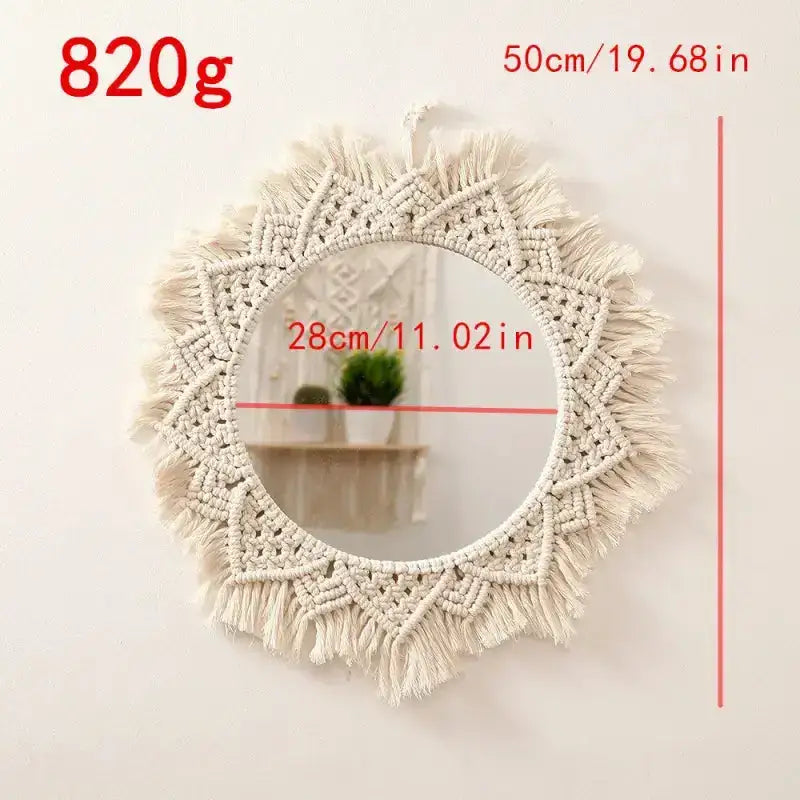 Macrame Wall Mirror Round-2