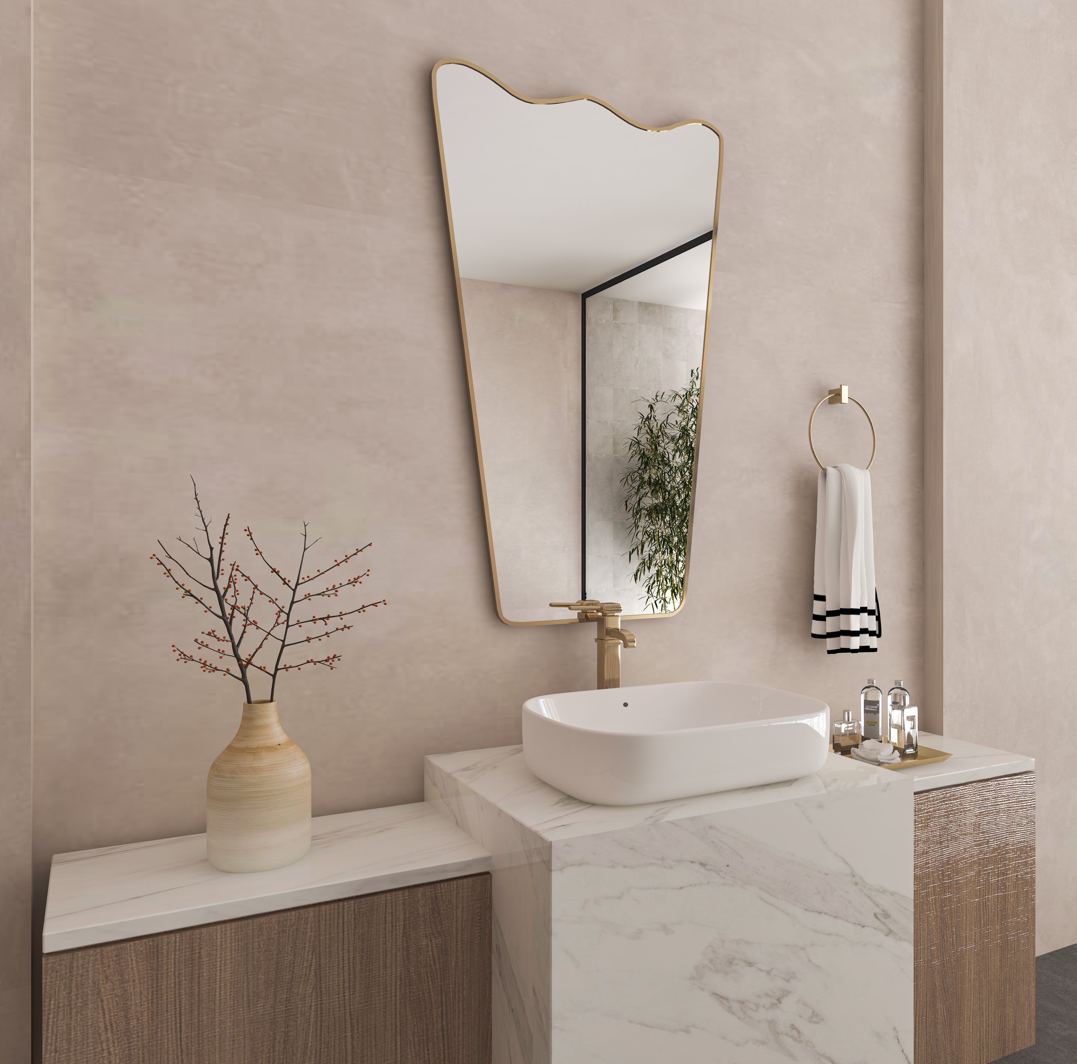 Wavy Irregular Mirror Asymmetrical Mirror Home Decor