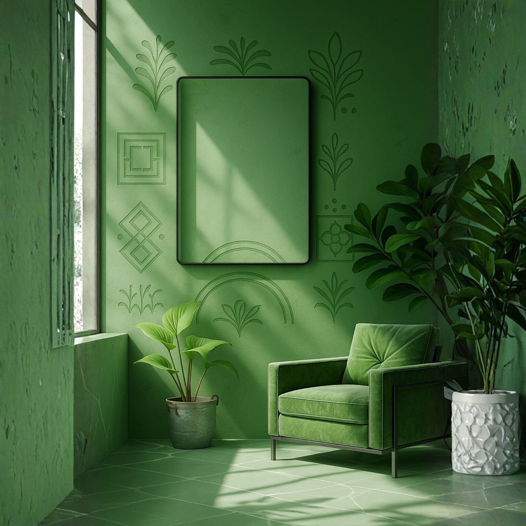 Rectangle Soft Detailed Wall Mirror - Elegant Decorative Mirror | Alpken