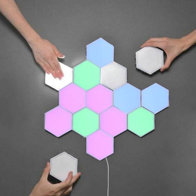 Wireless Smart Phone Controlled LED Modular Honeycomb Light - DIY Hexagonal Quantum Light for iOS & Android-0