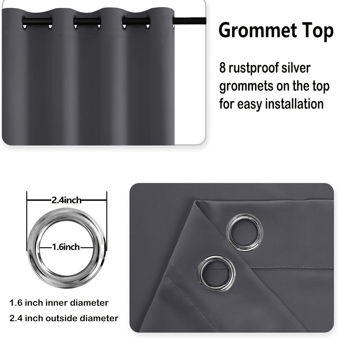 4pcs/SET Curtains - 2pcs Blackout Curtains with Tiebacks And 2pcs Sheer Curtains-2