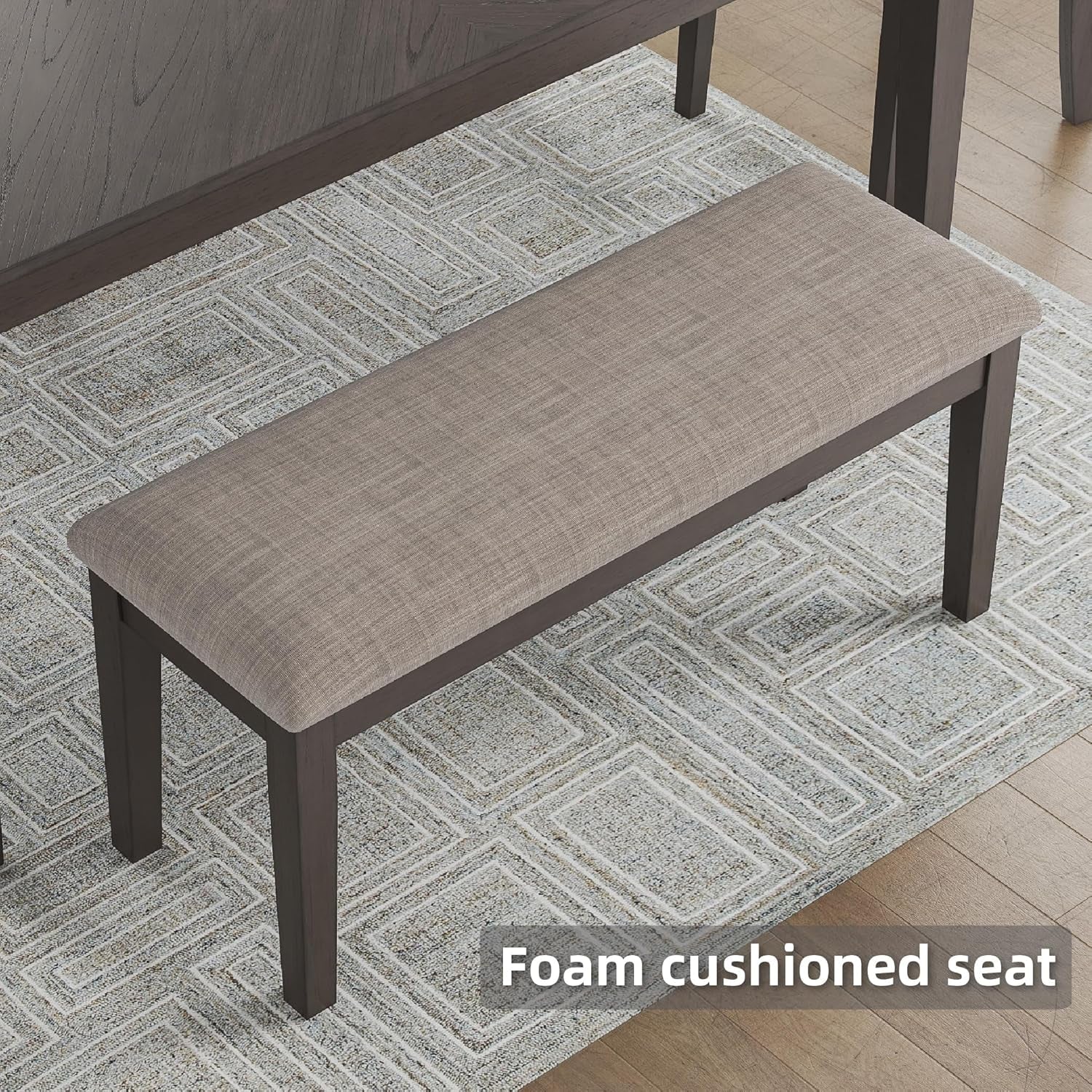 Diamond Patterned Dining Table Set Gray Walnut Stain