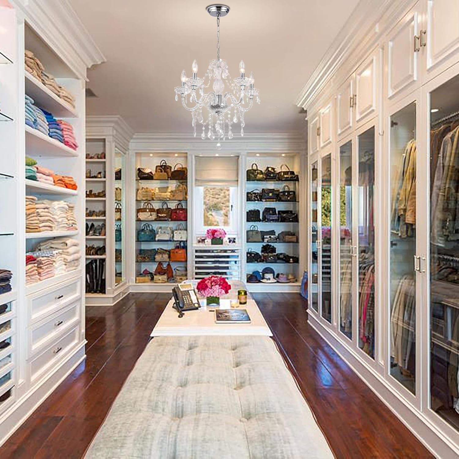 Crystal Beaded Chandelier Five Light Pendant Lighting-2