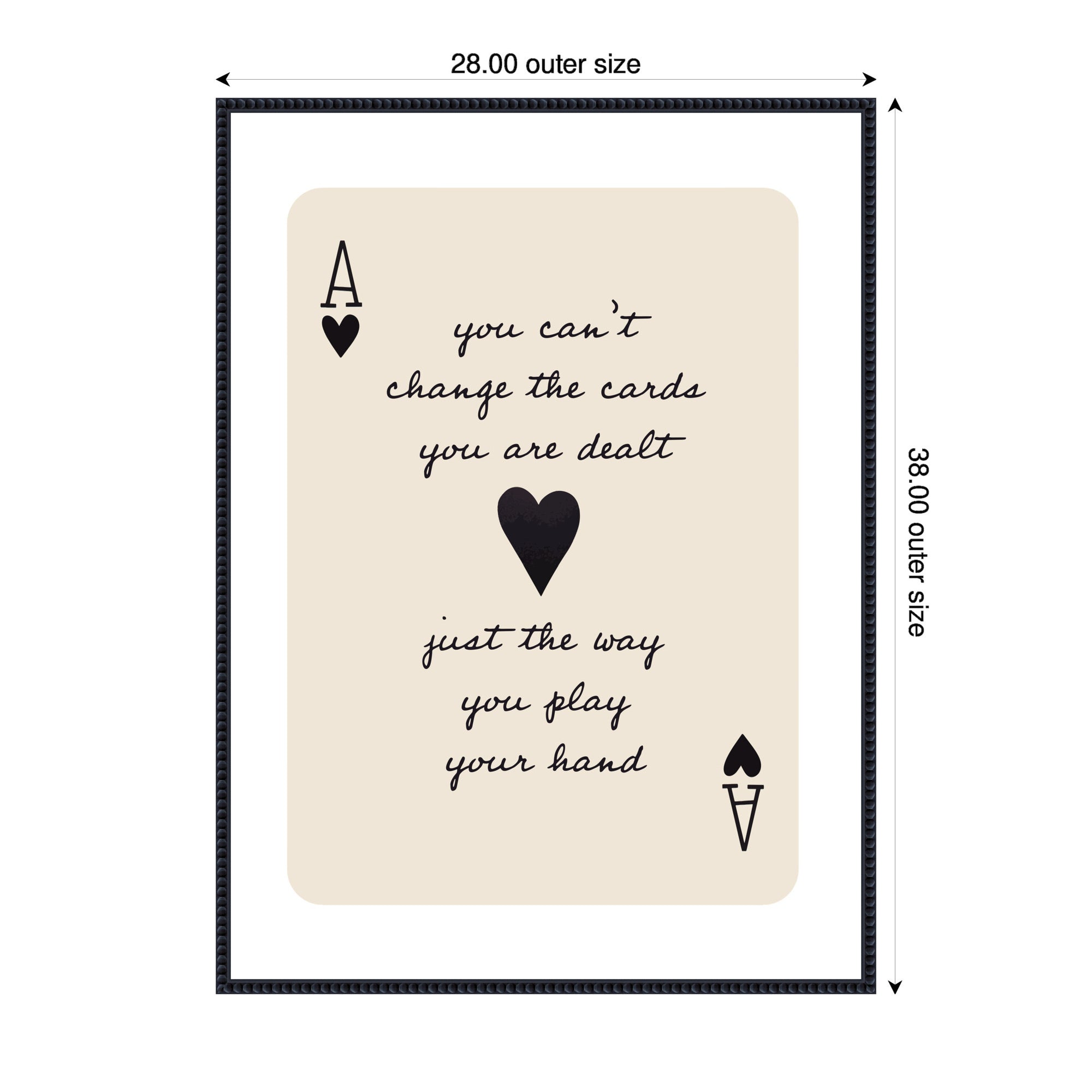 Ace of Heart Cards Positive Quote expansion by The Creative Bunch Studio Framed Canvas Wall Art Print