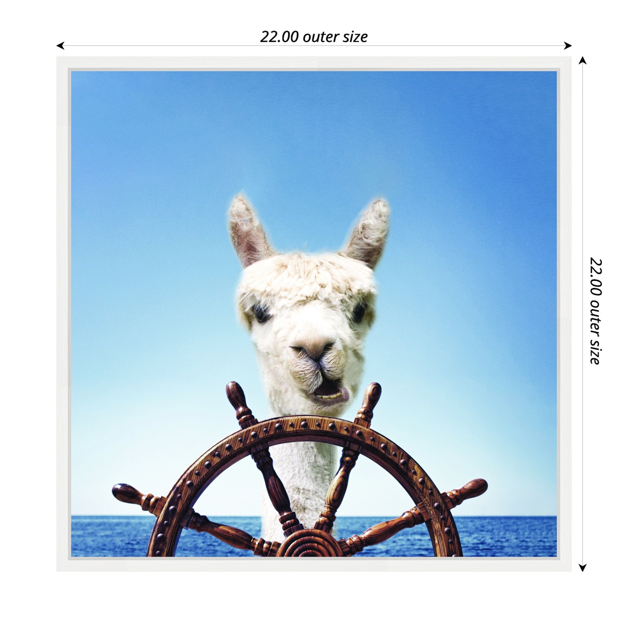 Sylvie Boat Animal Alpaca Framed Canvas by The Creative Bunch Studio