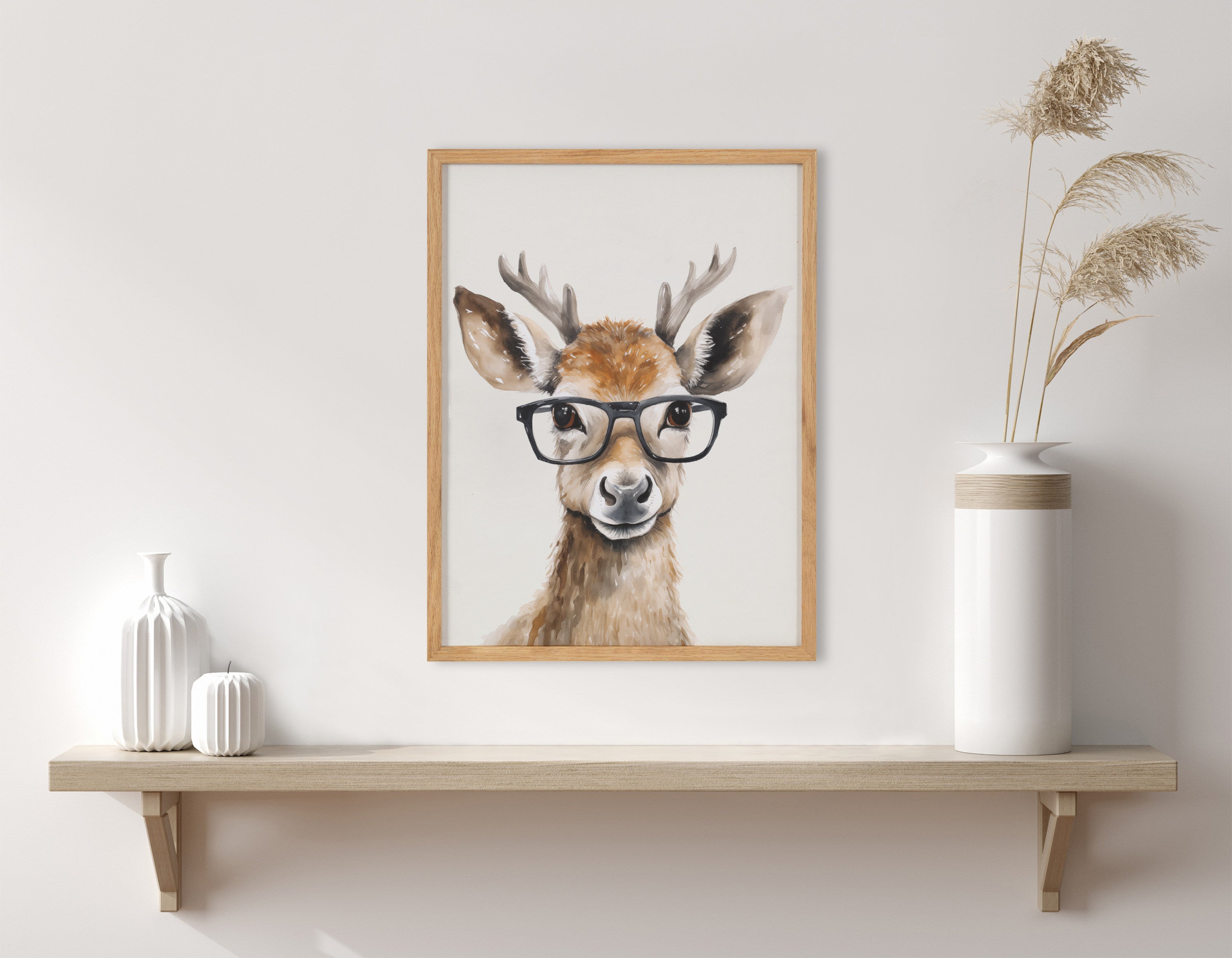 Gallery Cute Deer Wearing Glasses Print by The Creative Bunch Studio
