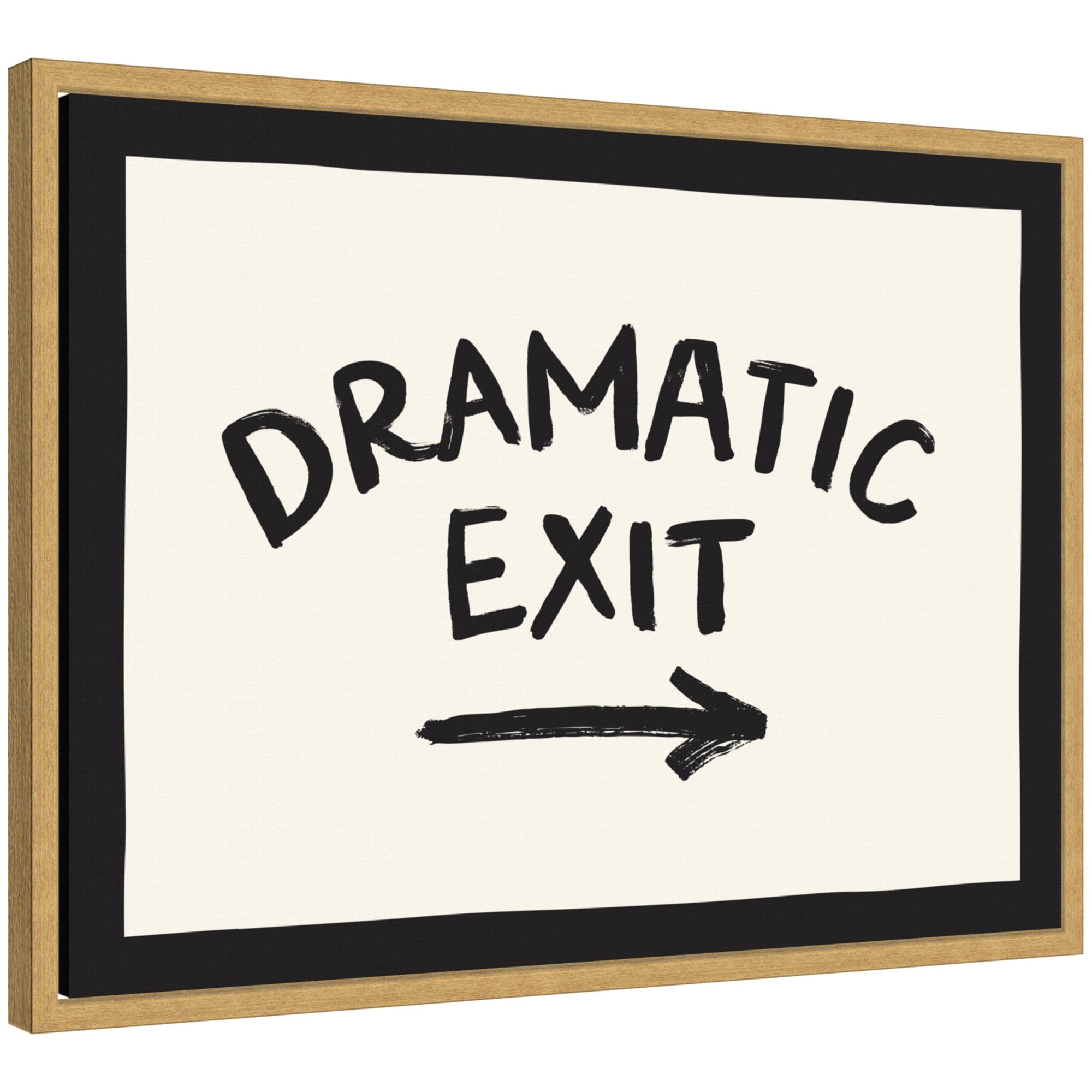 Dramatic Exit Entryway Sign by Lucky Guava Framed Canvas Wall Art Print