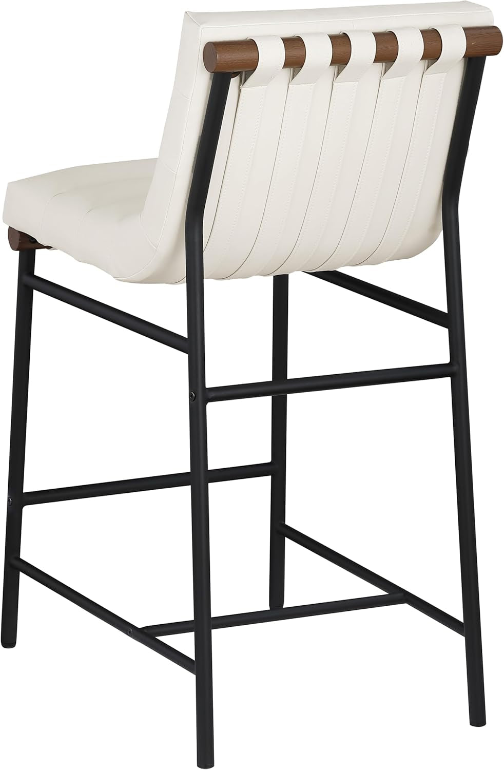 Burke 813Cream Contemporary Counter Stool Cream Matte Black Frame