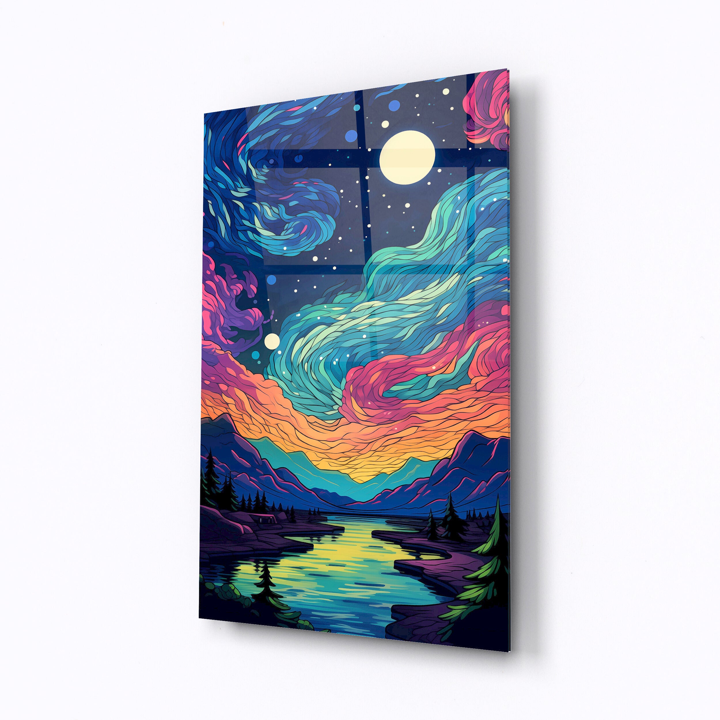 Tempered glass wall art Van gogh night-0