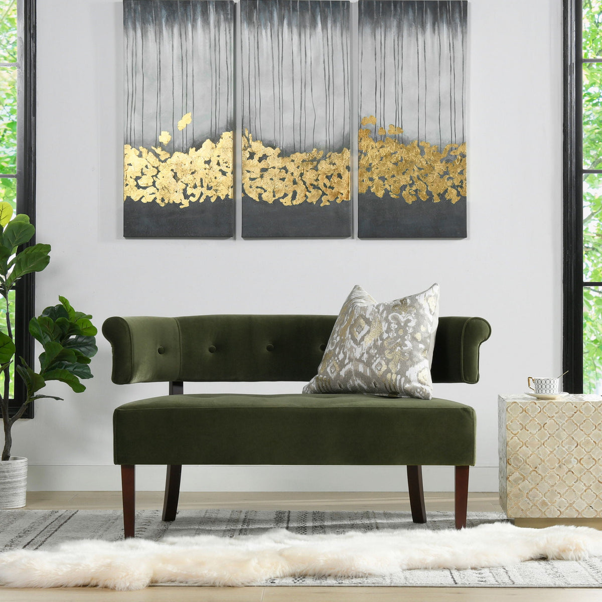 Jared - Versatile Roll Arm Tufted Bench Settee