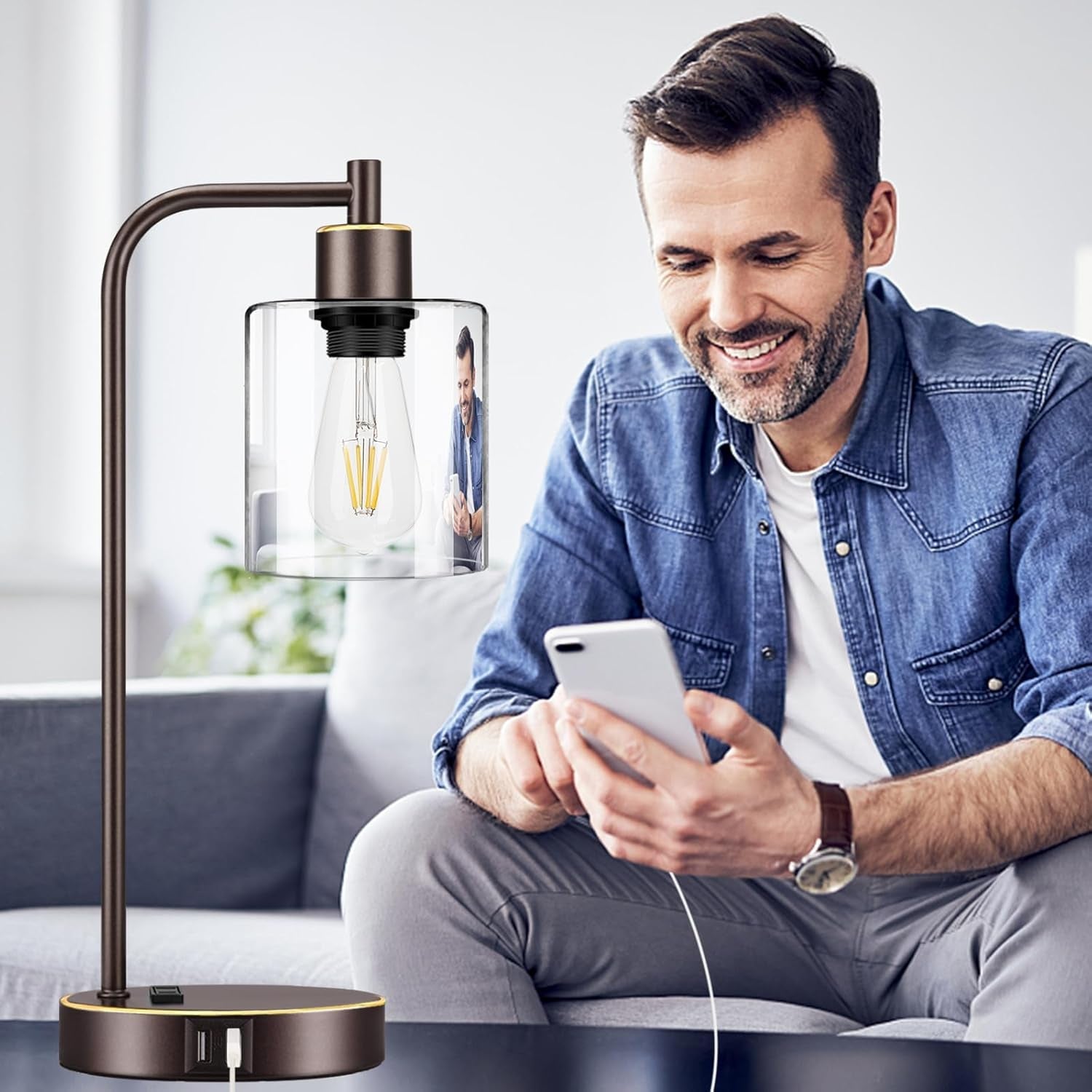 Industrial Touch Table Lamps Set Of 2 Oil Rubbed Bronze