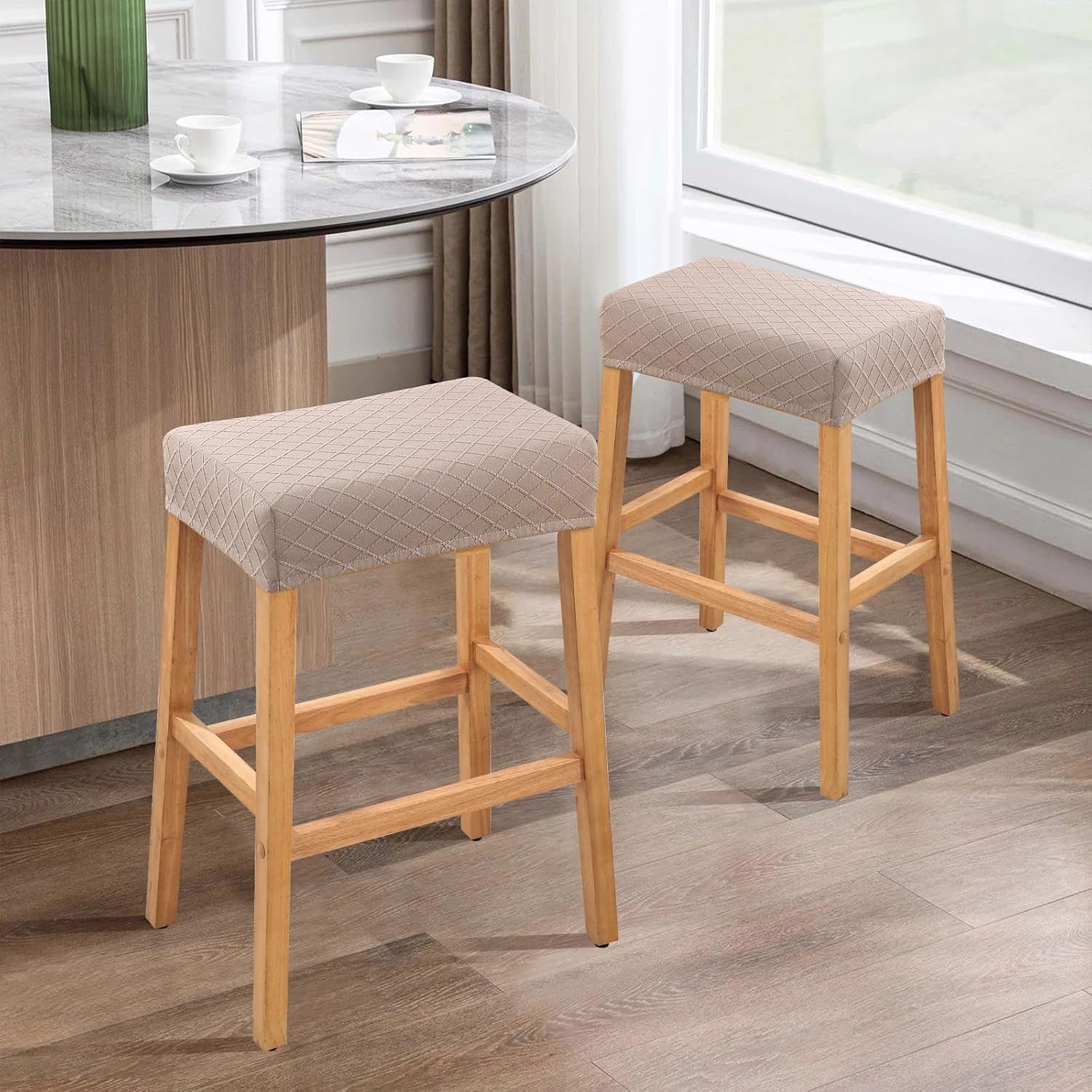Rectangular Bar Stool Covers 2 Pack Waterproof Stretch