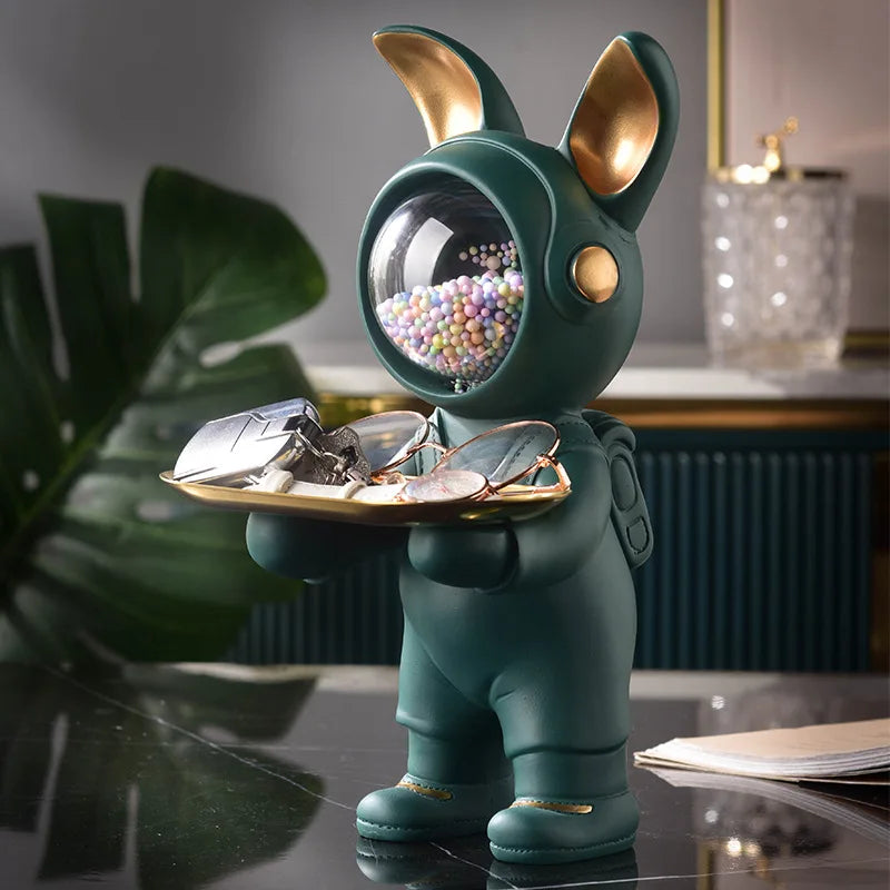 Resin Rabbit Butler With Key Holder