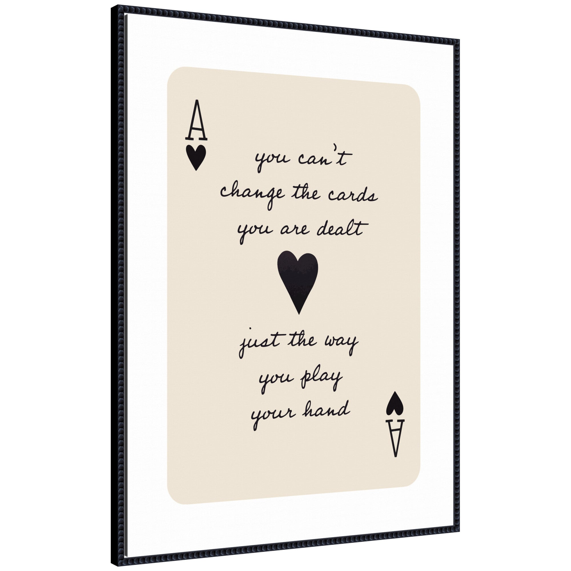 Ace of Heart Cards Positive Quote expansion by The Creative Bunch Studio Framed Canvas Wall Art Print