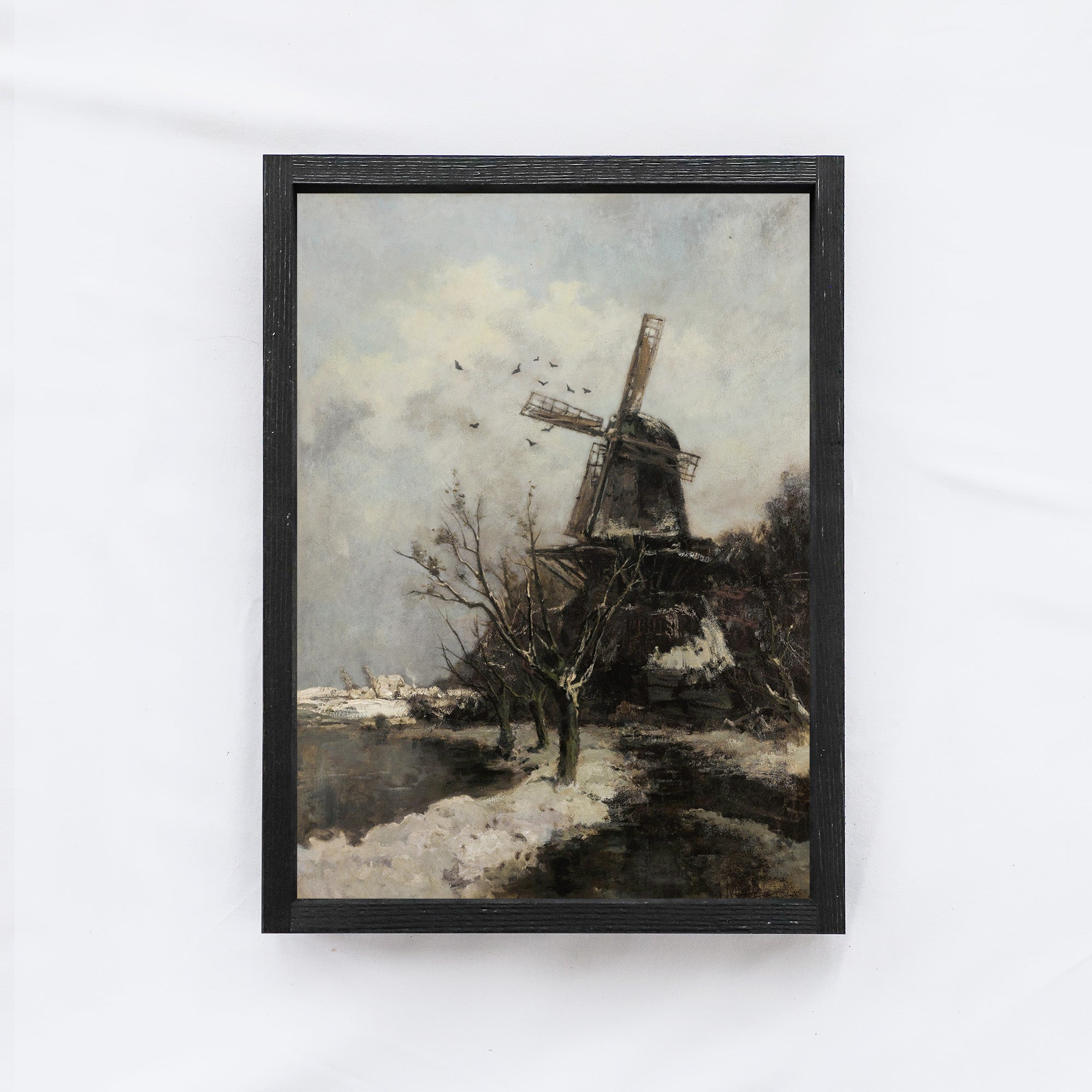 Vintage Print Framed | Dutch Windmill A01-3