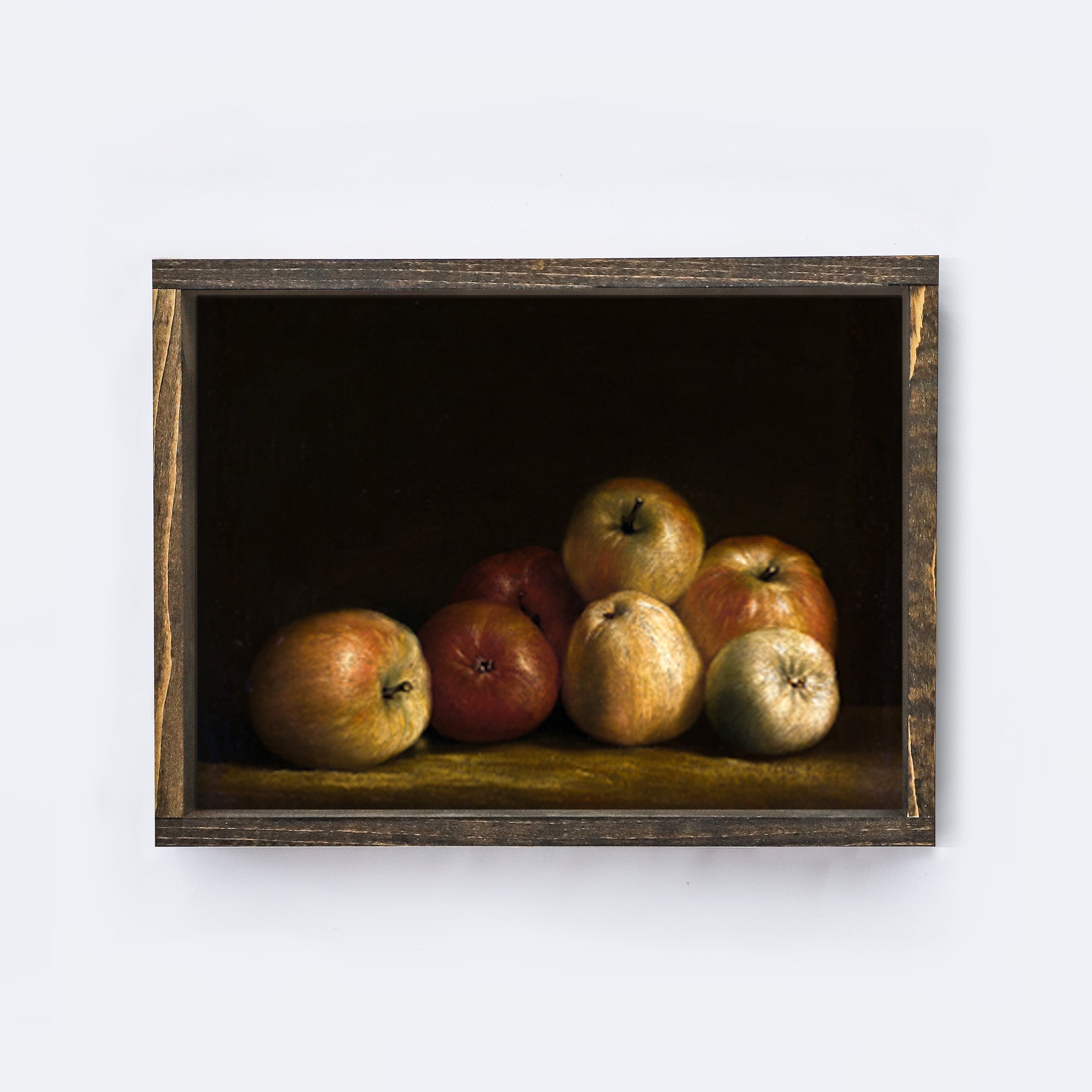 Vintage Art Print | Dark Apples Acrylic Painting A104-1