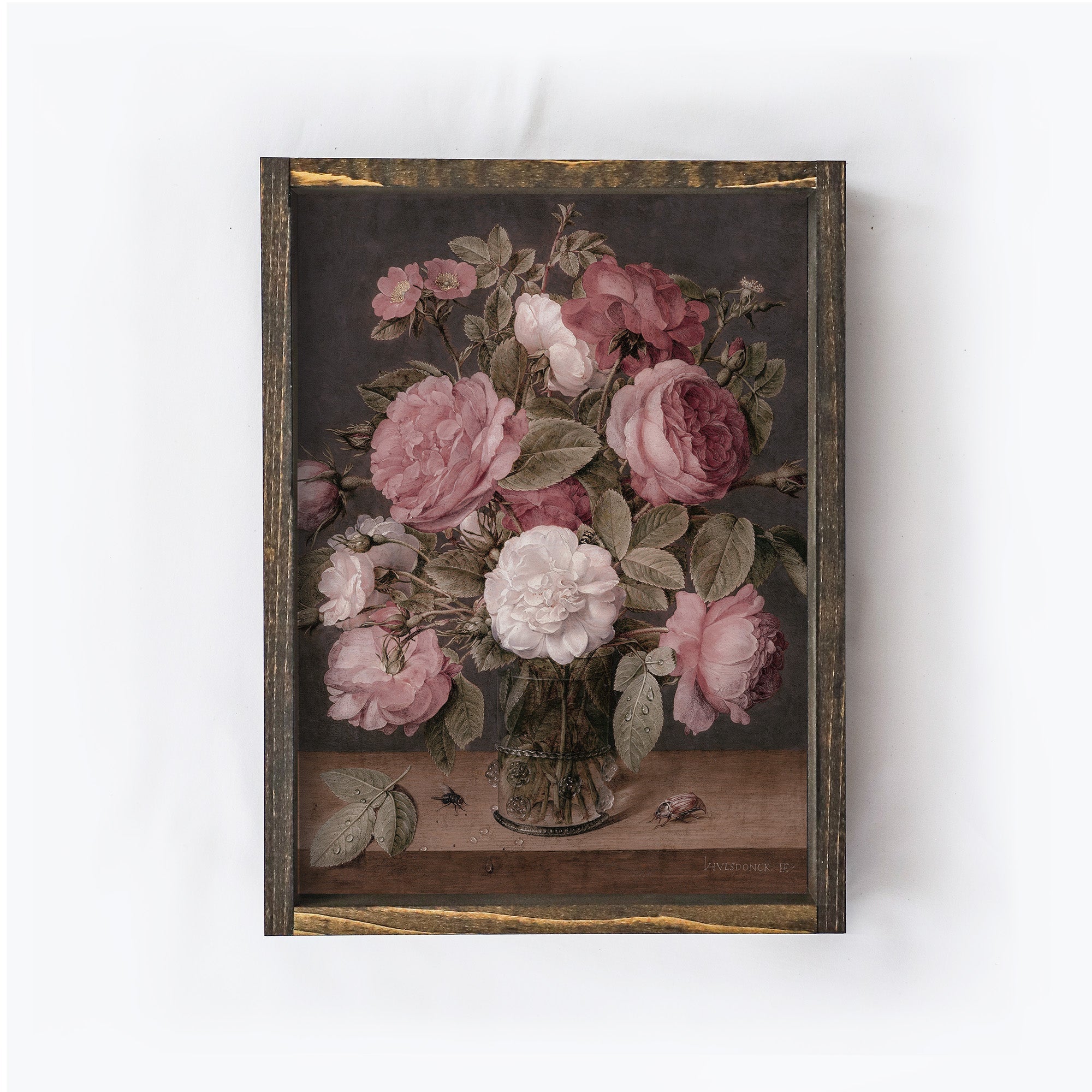 Vintage Print Framed | Floral Vase Painting A108-4