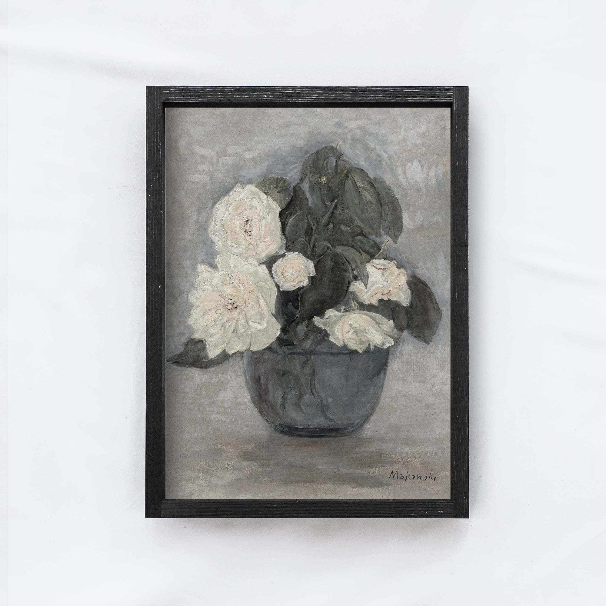 Vintage Print Framed | Flower Vase Painting A112-2