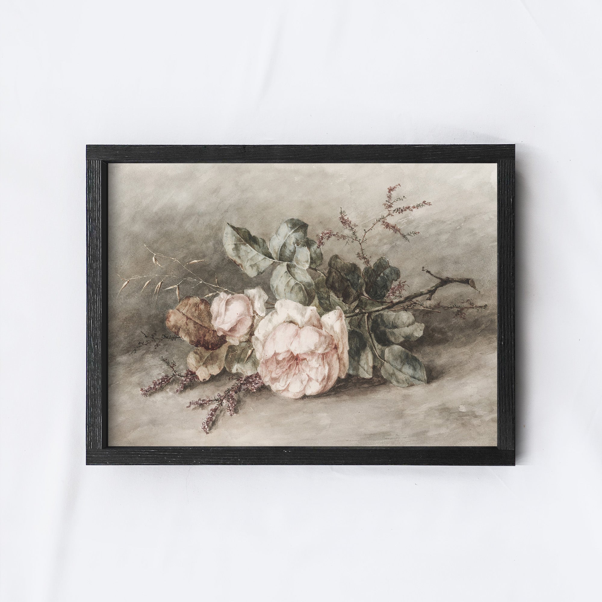 Vintage Print Framed | Flower Bundle A117-3