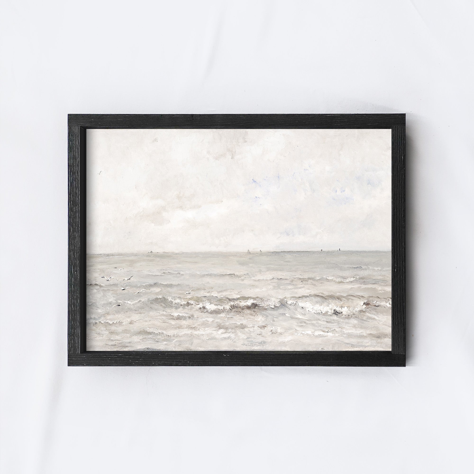 Vintage Print Framed | Coastal Wall Art Painting A120-4