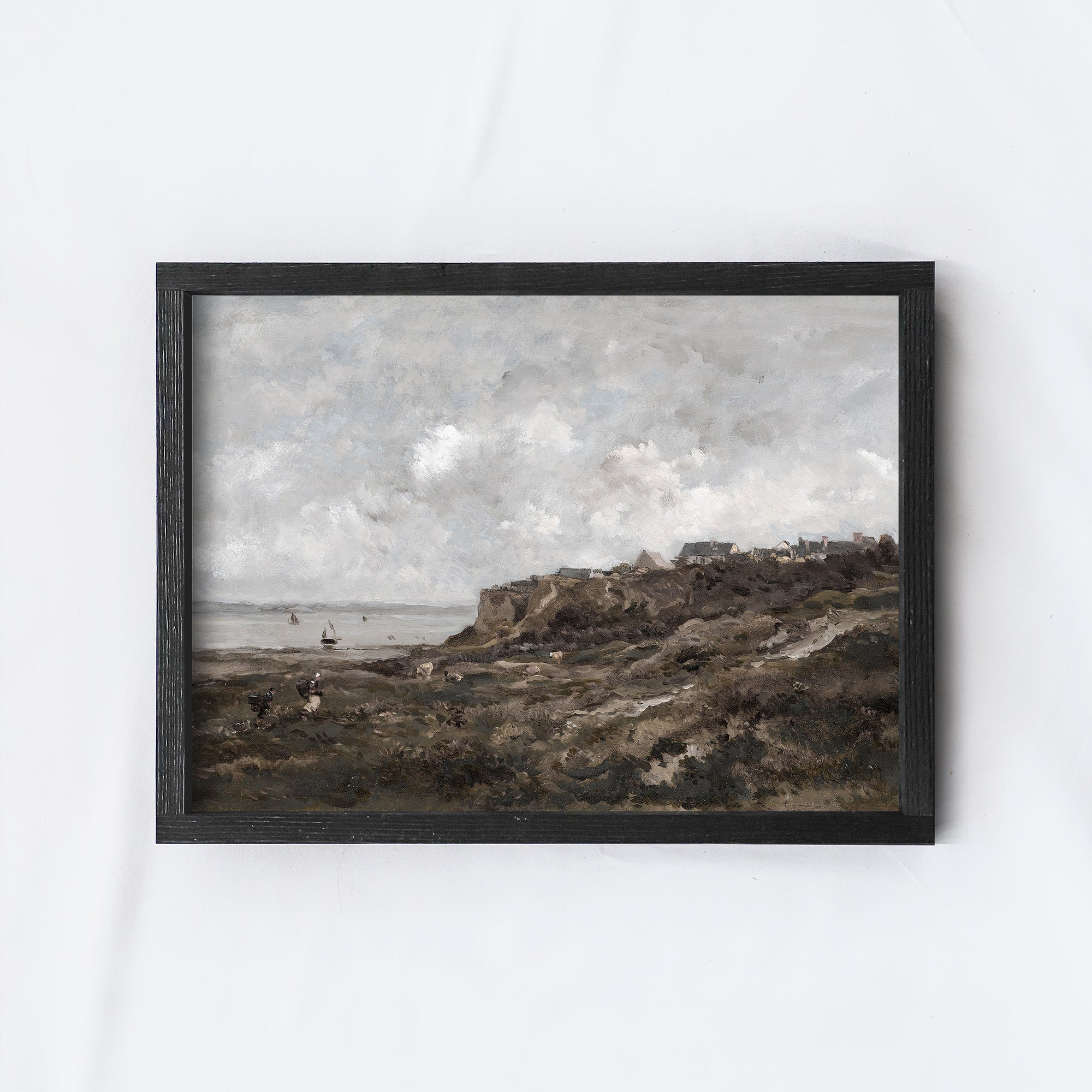 Vintage Print Framed | Landscape Sea Painting A128-3