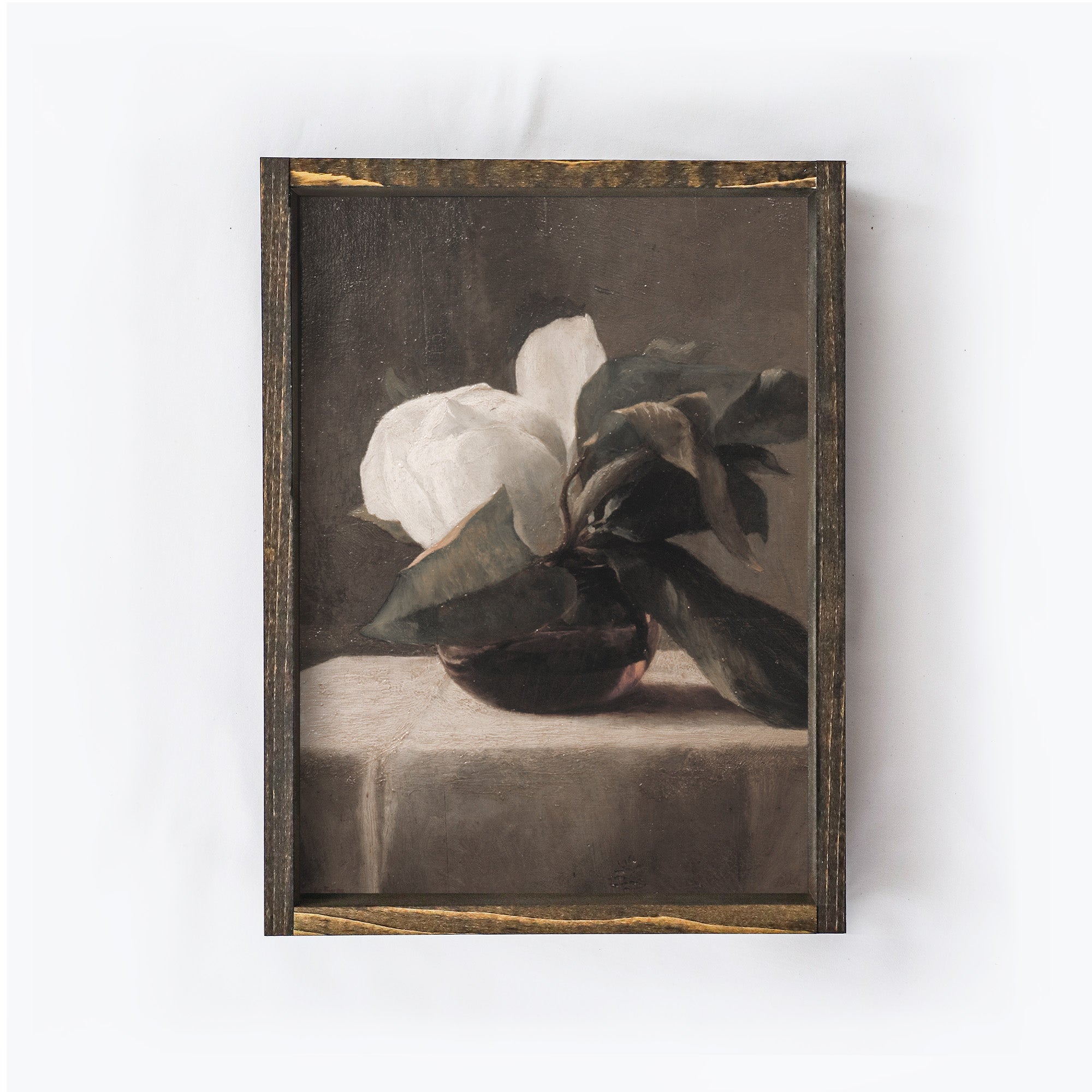 Magnolia Painting Framed | Vintage Flower Wall Art A161-2