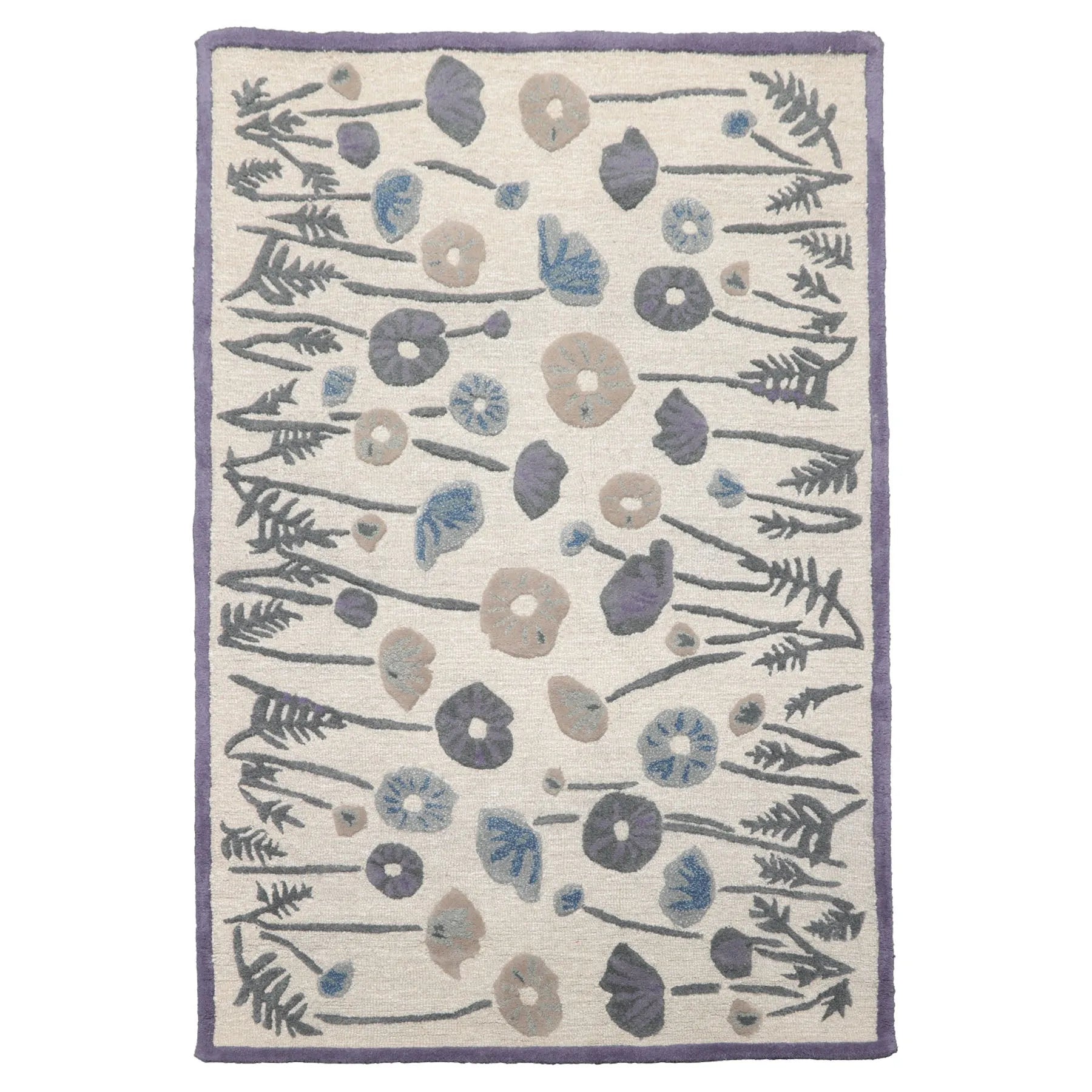 LoomBloom Multi Size Beige Hand Tufted Contemporary Botanical Wool and Silk Oriental Area Rug