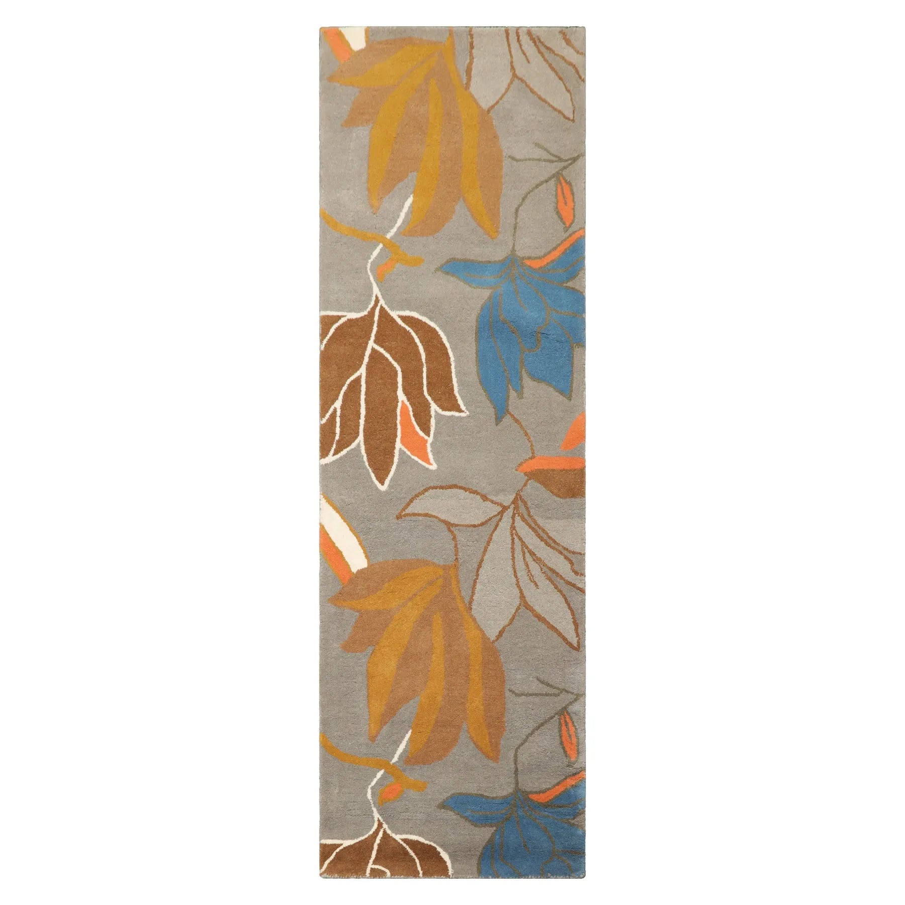 LoomBloom Multi Size Gray Hand Tufted Contemporary Floral Wool Oriental Area Rug