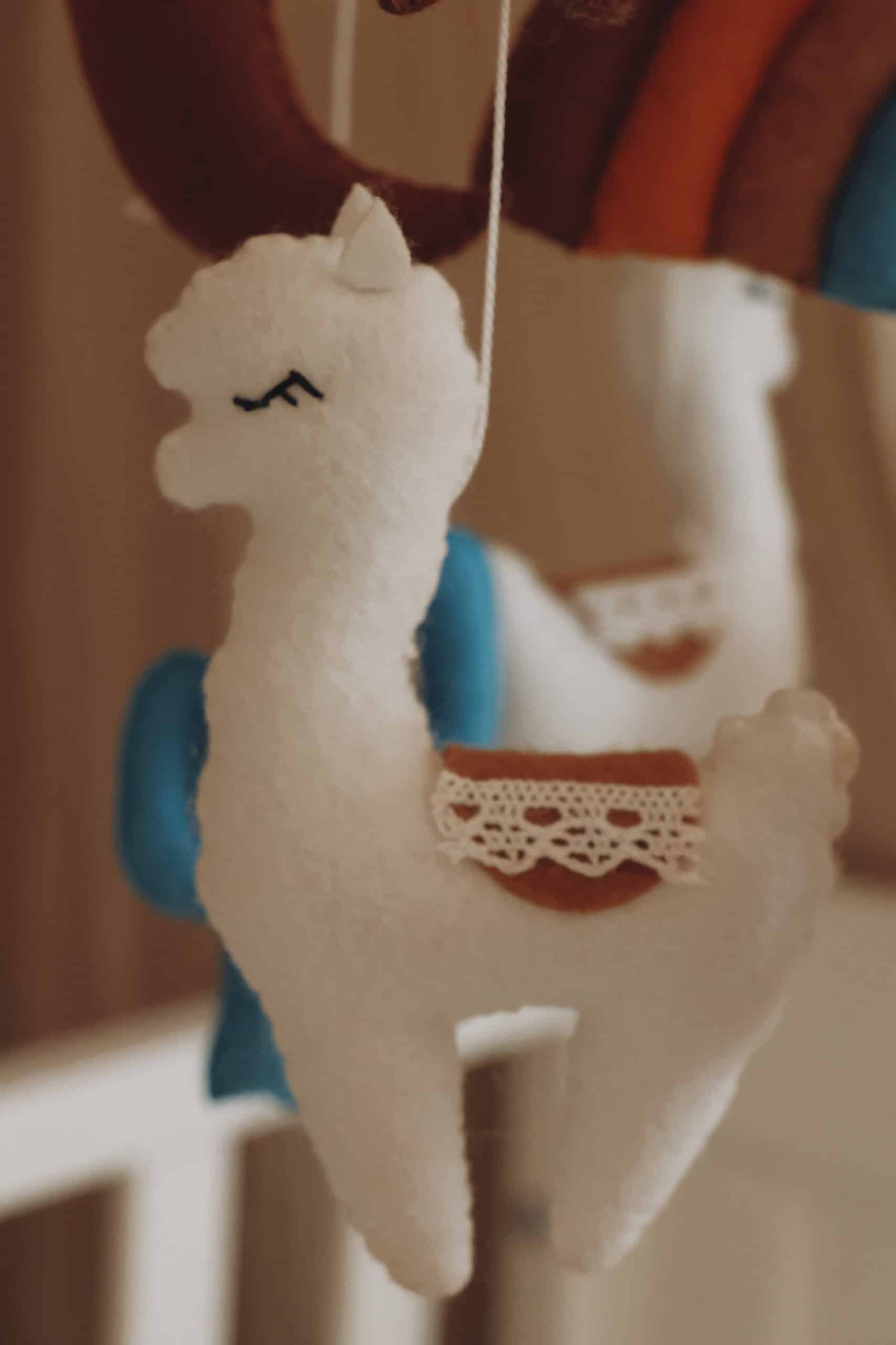 Handmade Lama baby mobile-6