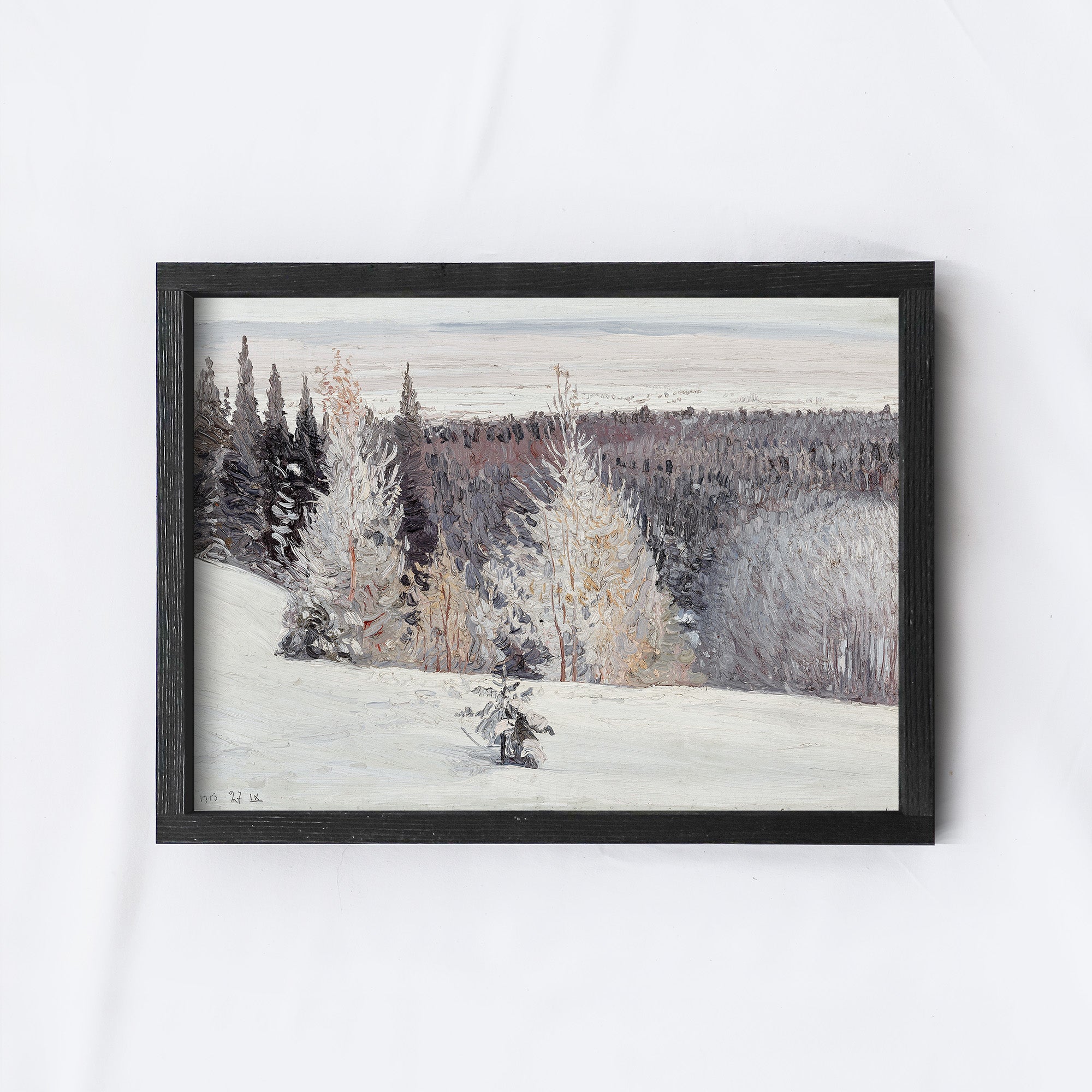 Vintage Print Framed | Winter Trees A85-1