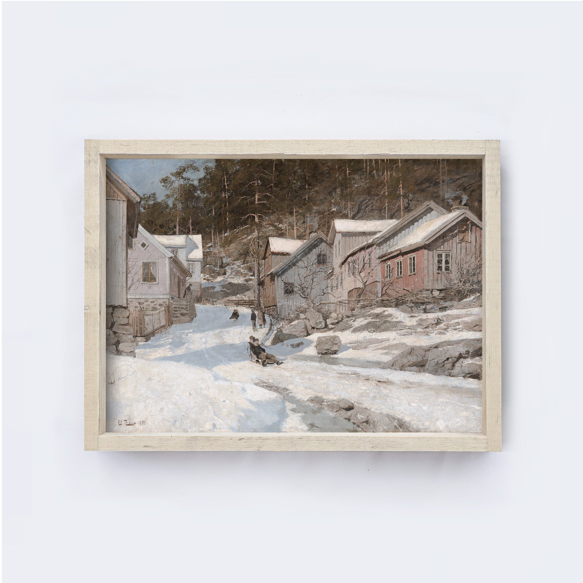 Vintage Print Framed | Winter In The Town A86-1