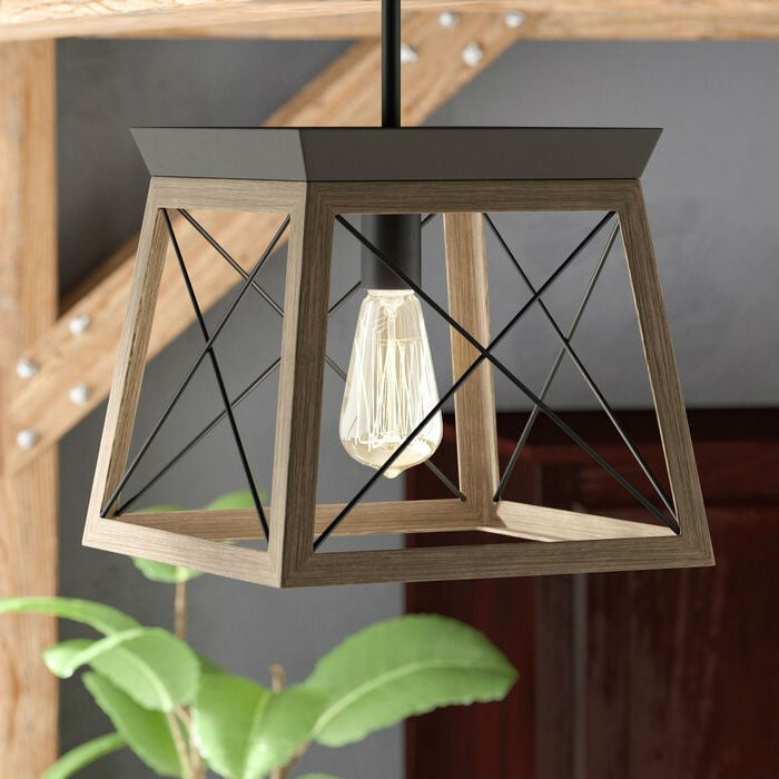 Antique Bronze Dimmable Light Lantern Geometric Chandelier-1