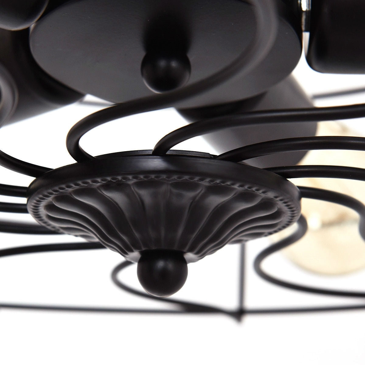 5 Light Modern Black Iron Sphere Modern Chandelier-4