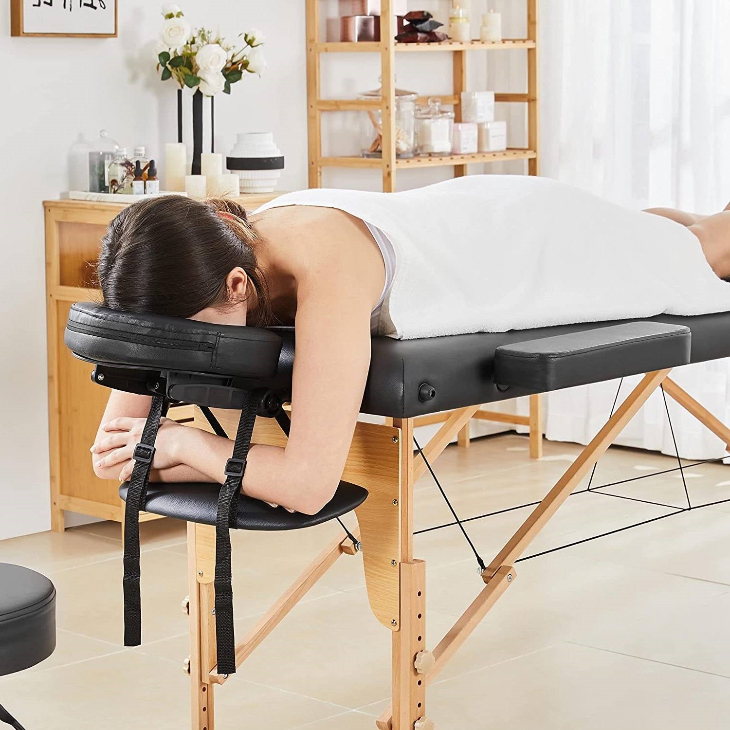 Black Adjustable Portable Massage Folding Table-4