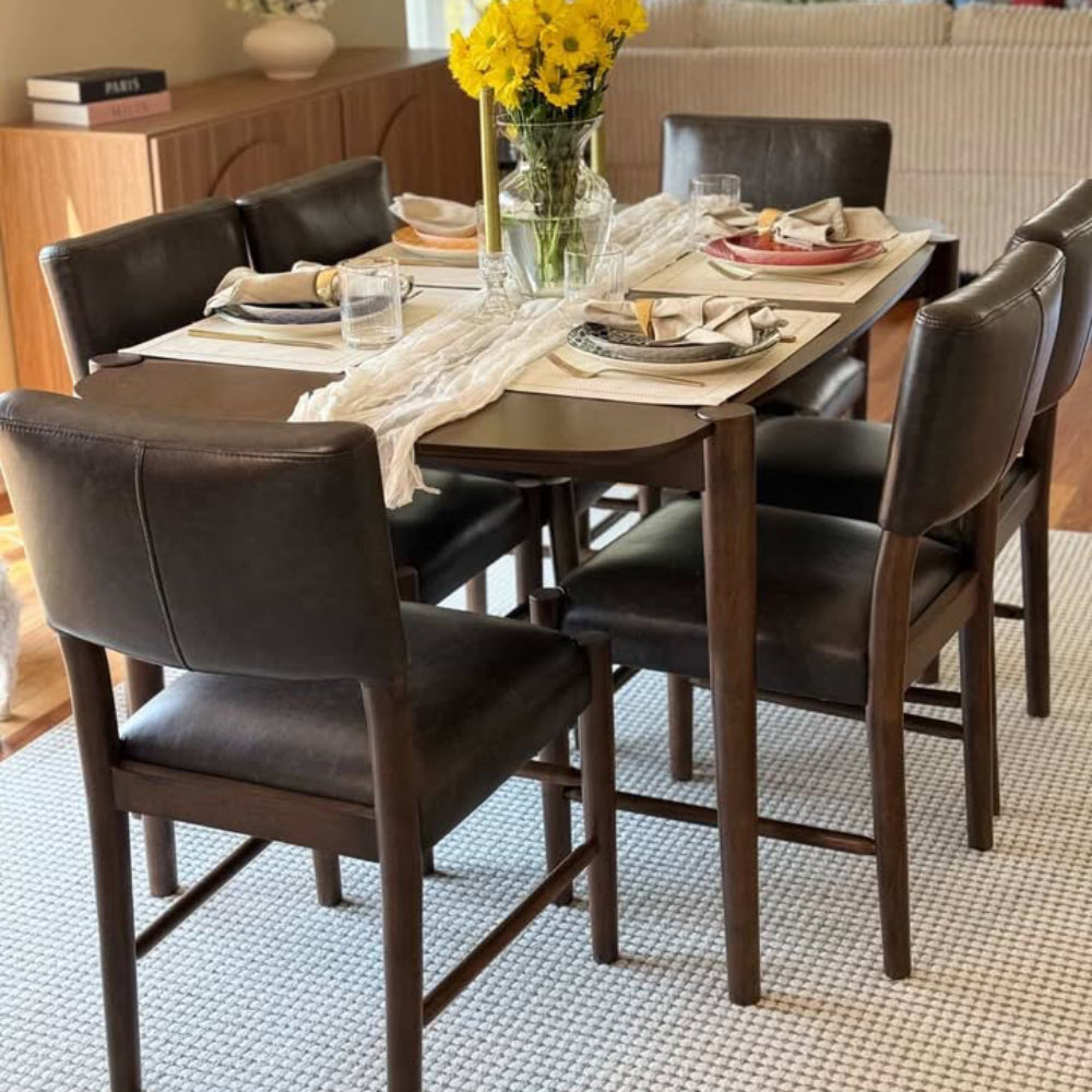 ACTU 58” Mid-Century Modern Dining Table Set for Small Spaces (Seats 4–6)