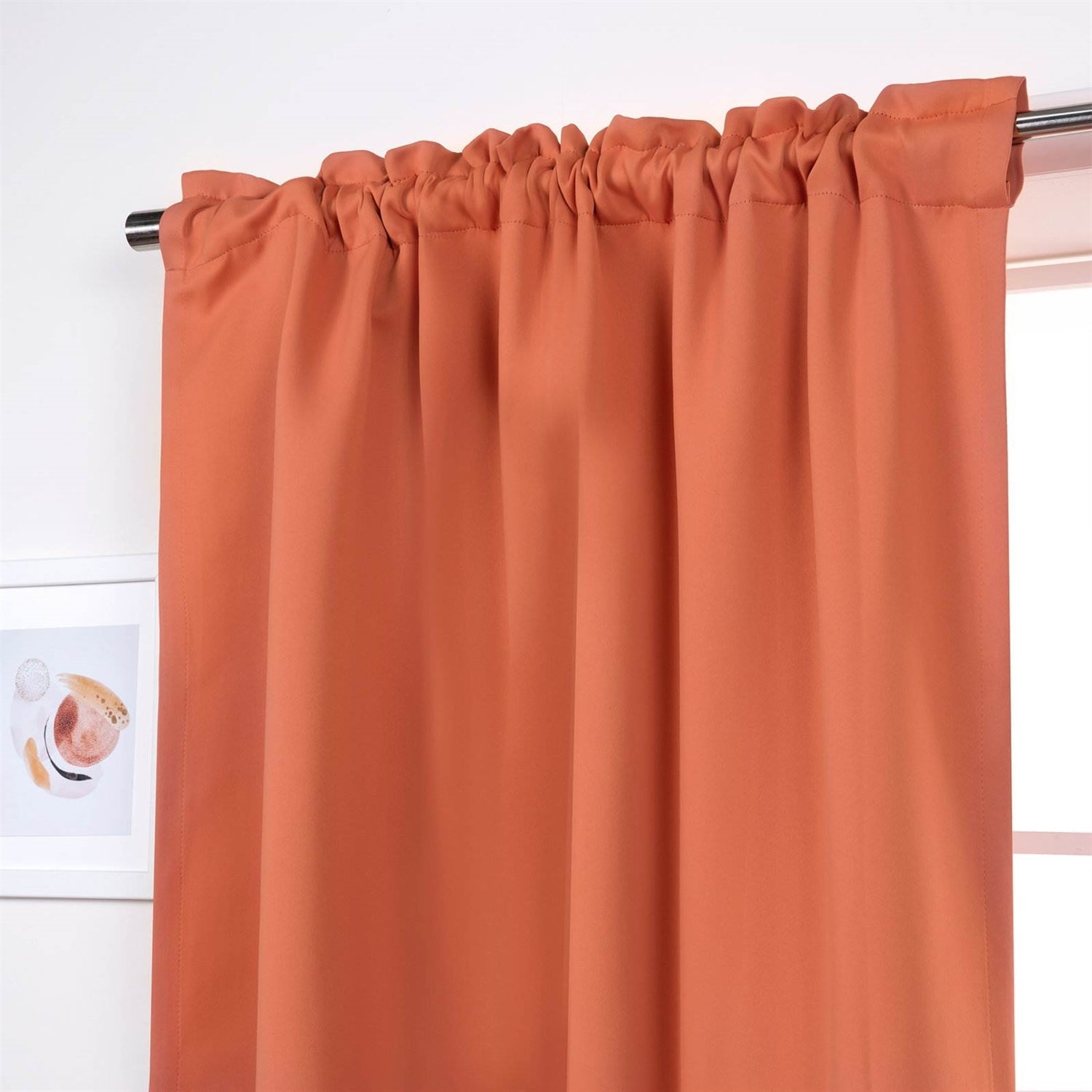 52 x 84 inch Solid Orange Apricot Thermal Blackout Curtain Panels - Set of 2-1