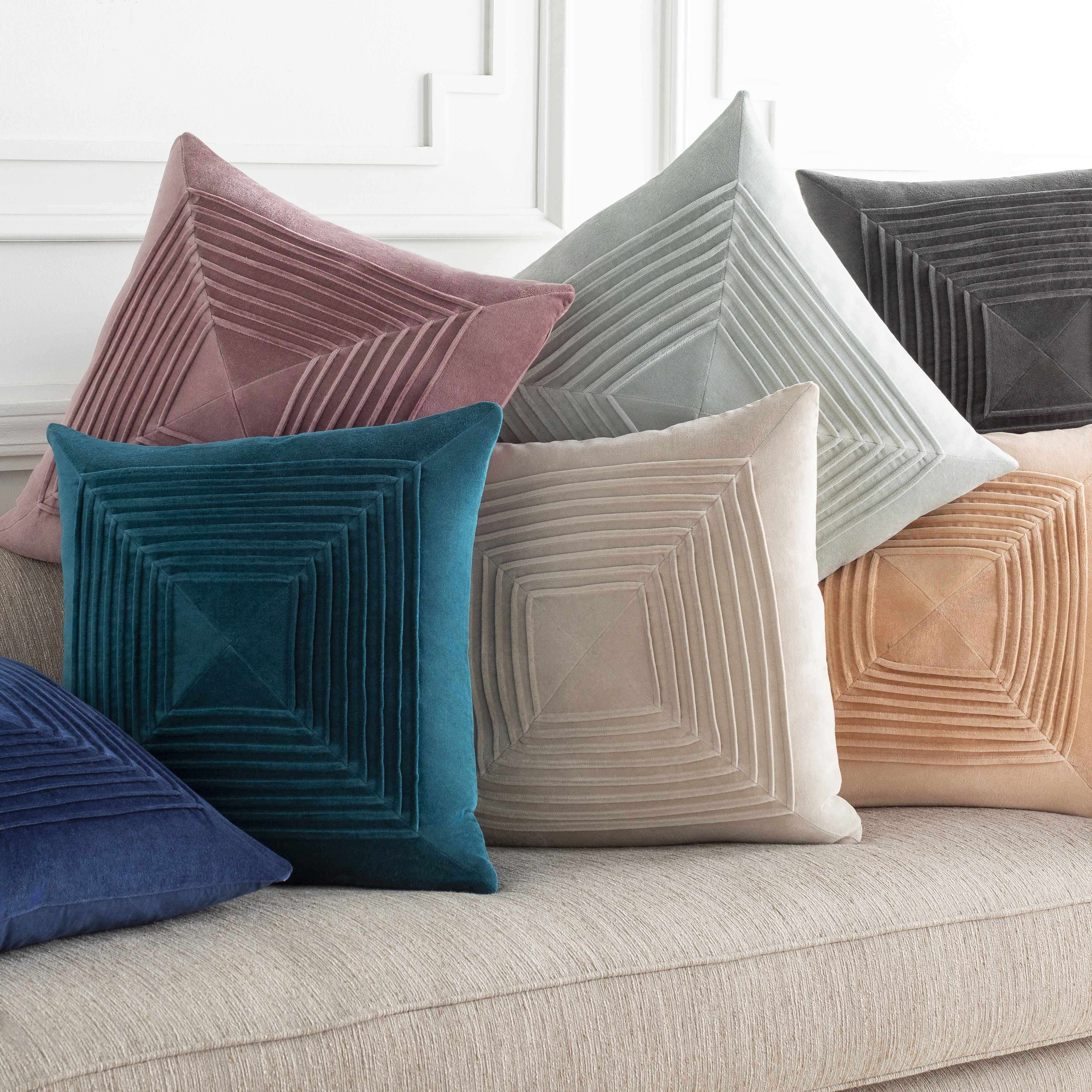 Crosby Charcoal Square Throw Pillow-3