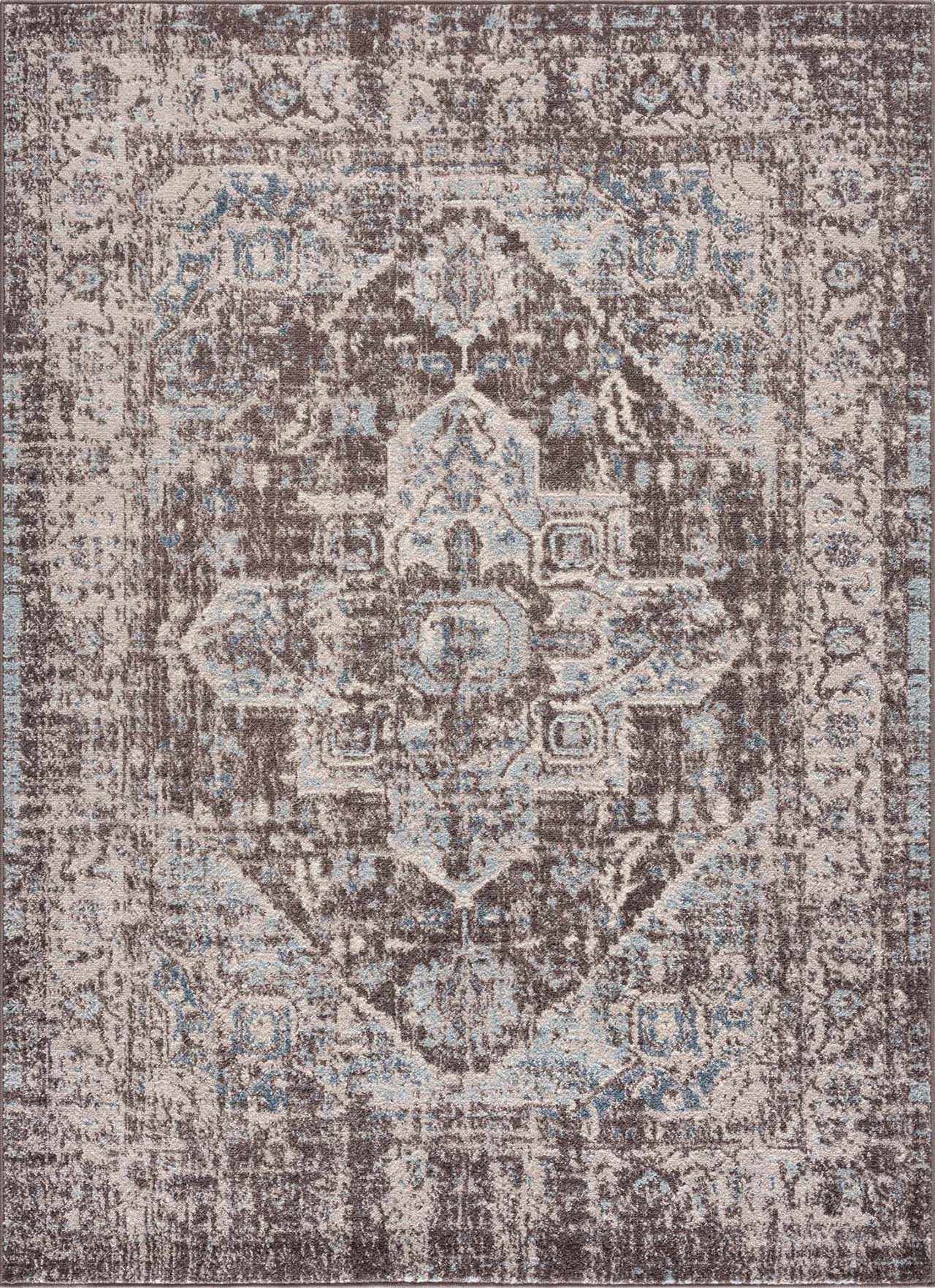 Peeta Dark Brown Medallion Area Rug