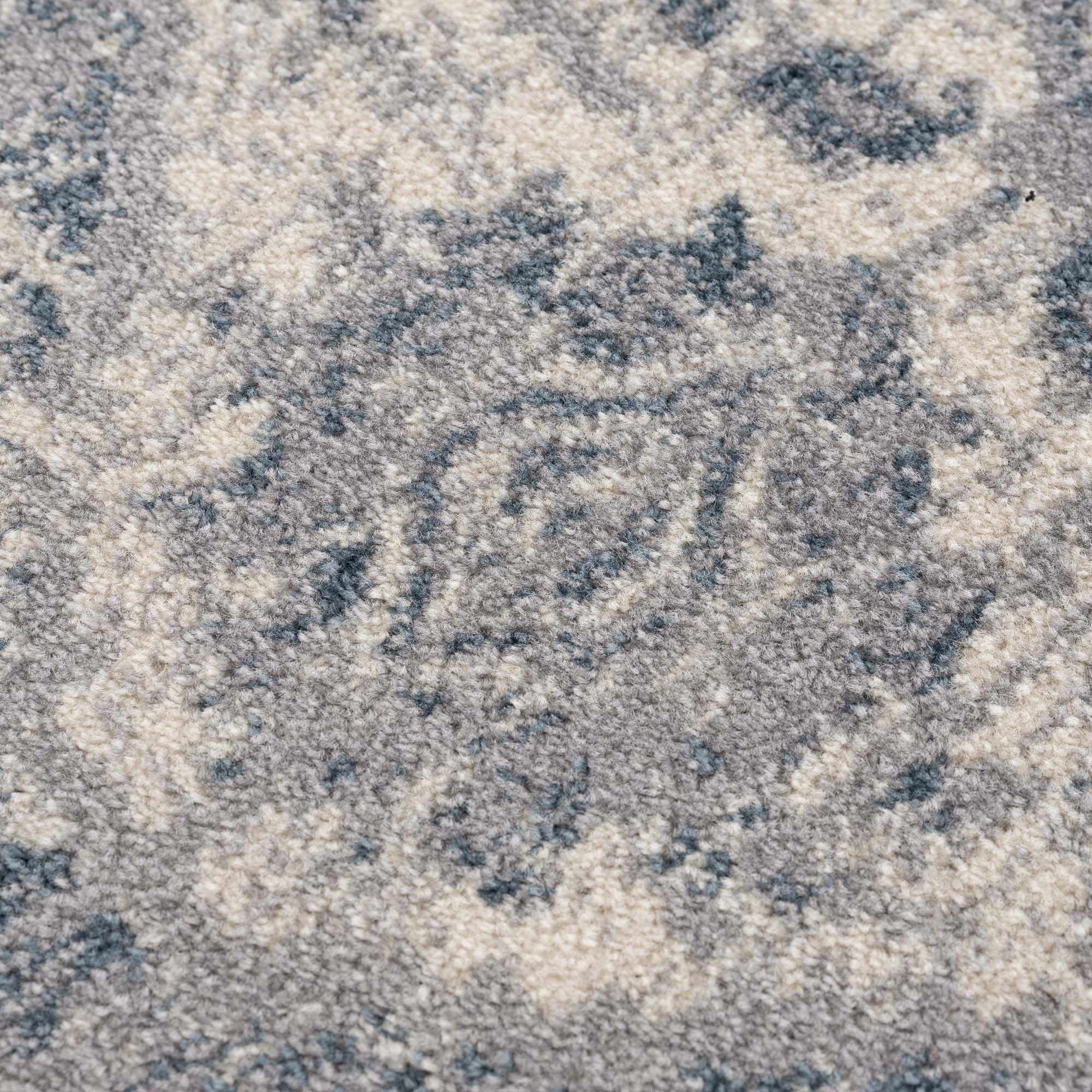 Peeta Gray Blue Medallion Area Rug